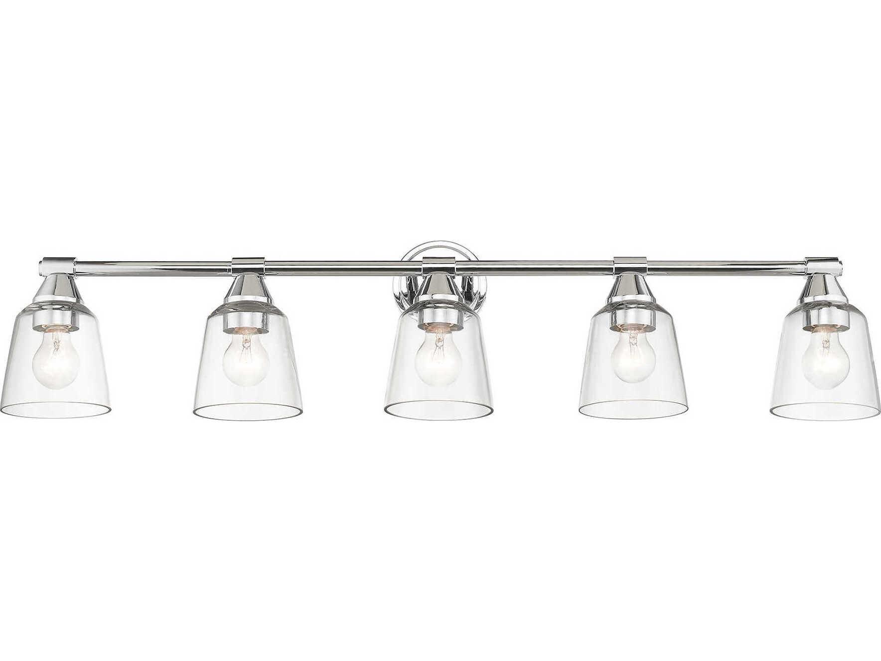 Livex Lighting Catania 5-Light Polished Chrome Glass Vanity Light
