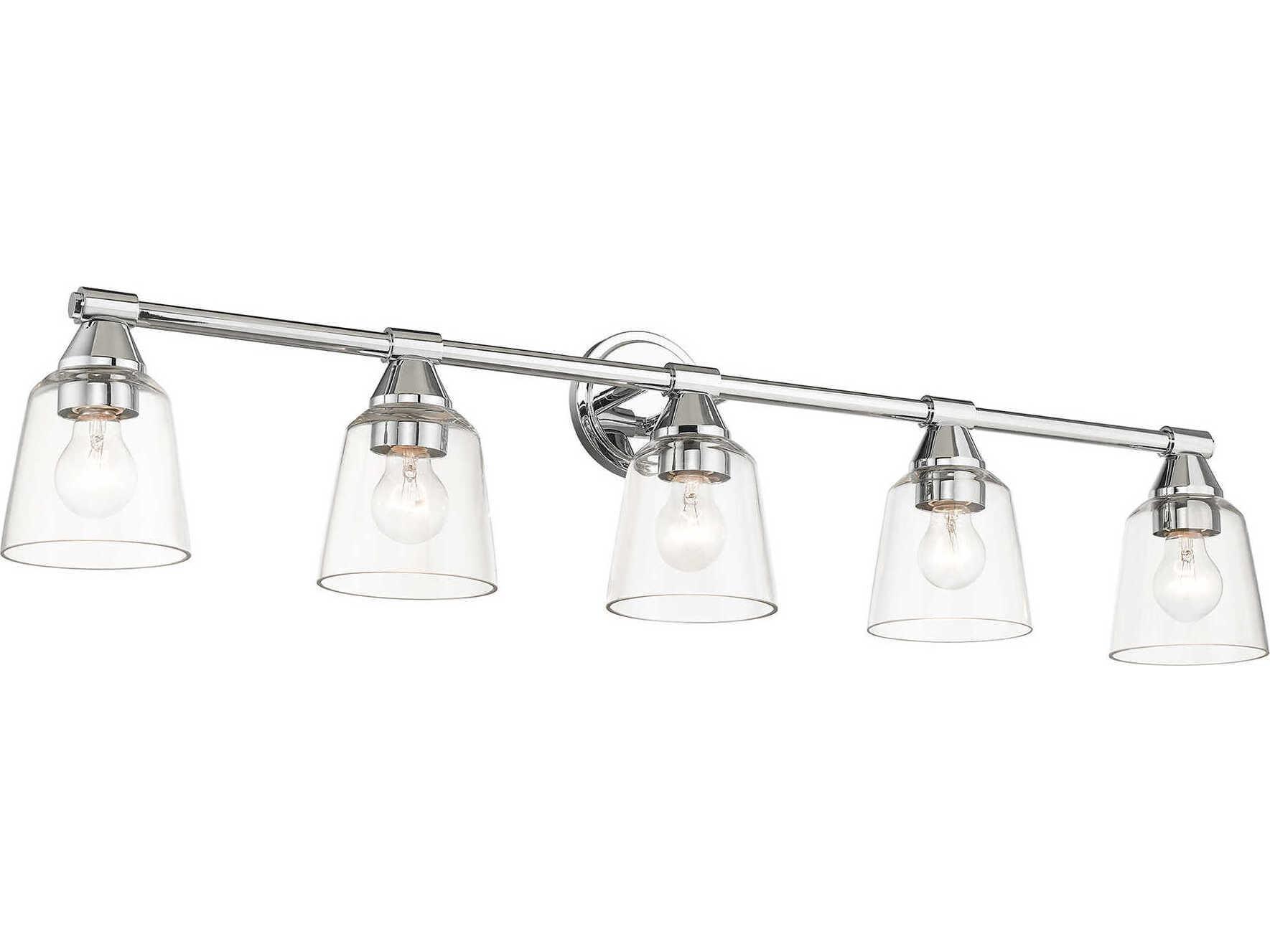 Livex Lighting Catania 5-Light Polished Chrome Glass Vanity Light