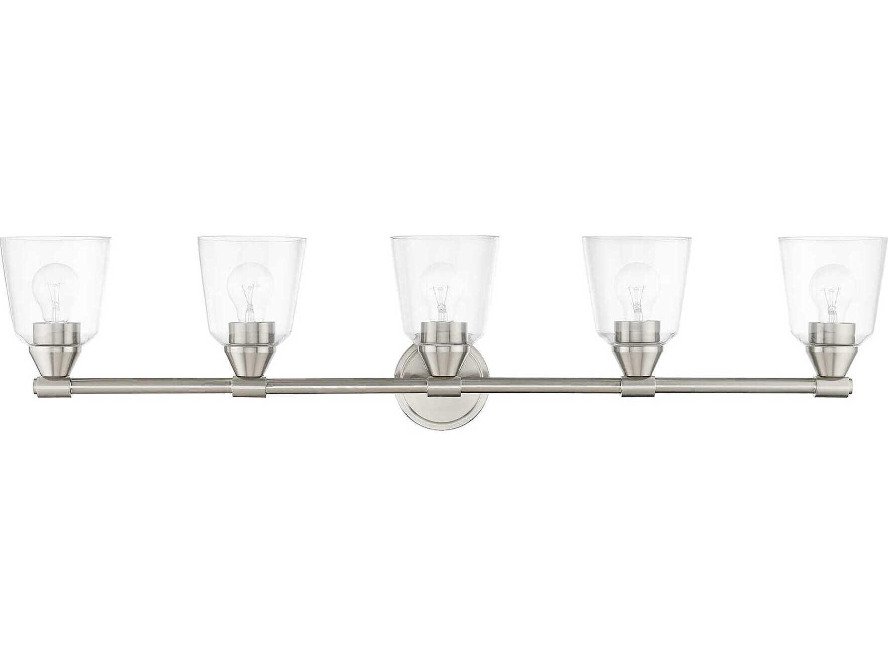 Livex Lighting Catania 5-Light Brushed Nickel Glass Vanity Light