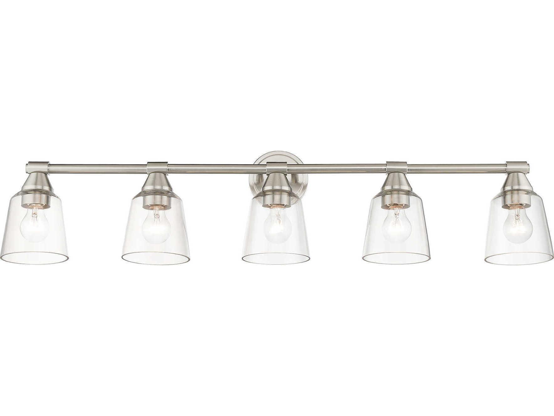 Livex Lighting Catania 5-Light Brushed Nickel Glass Vanity Light
