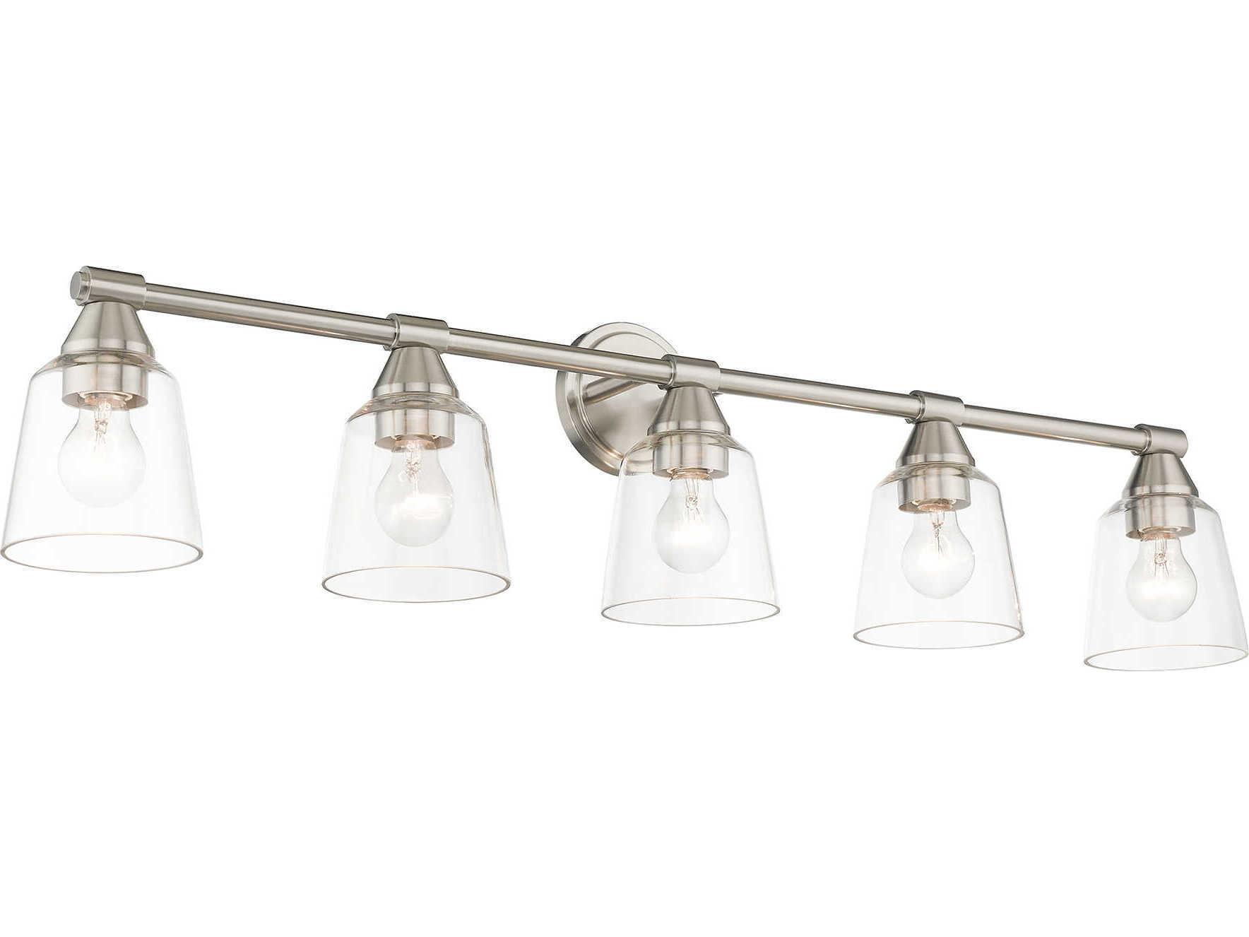 Livex Lighting Catania 5-Light Brushed Nickel Glass Vanity Light