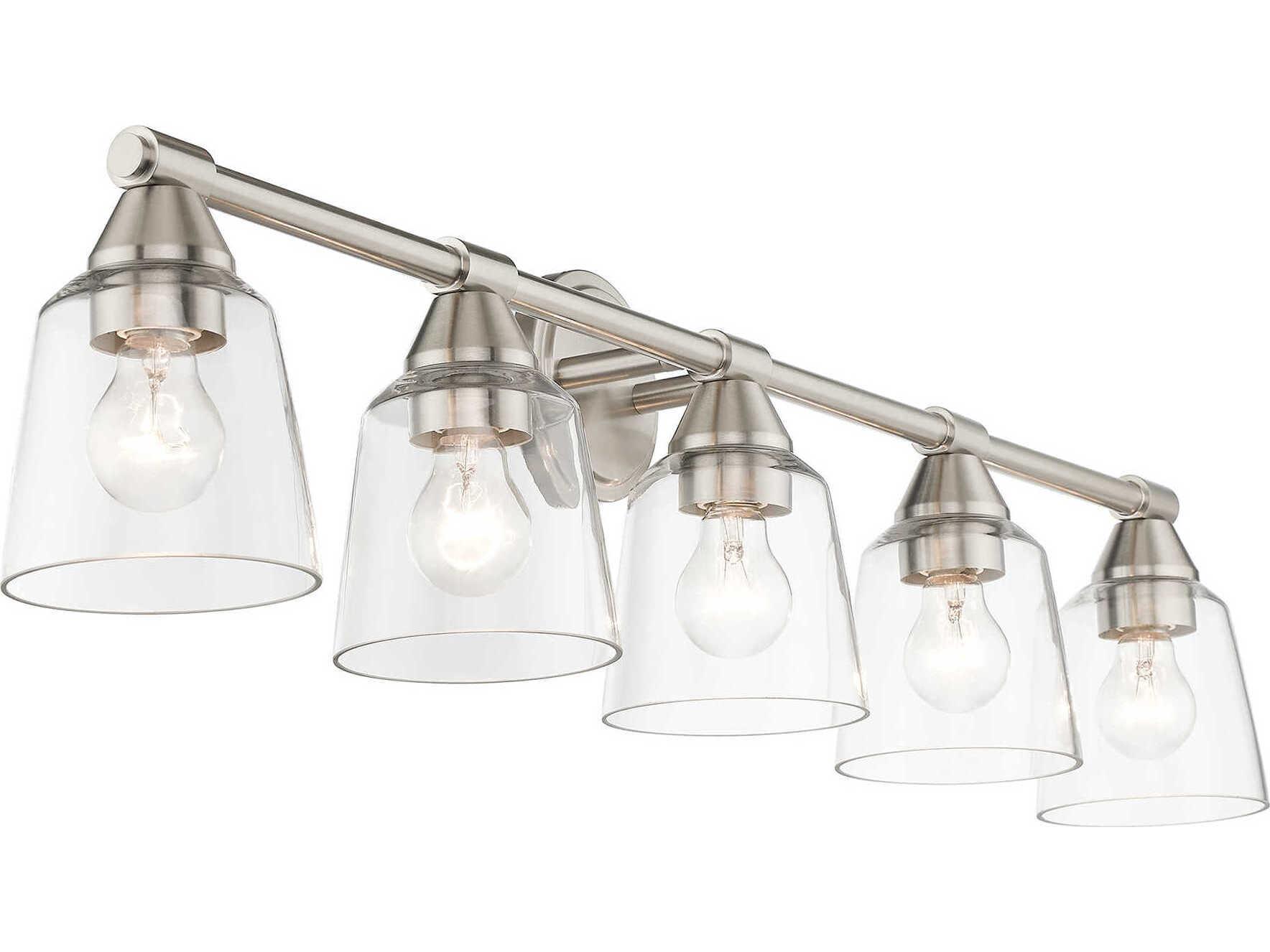 Livex Lighting Catania 5-Light Brushed Nickel Glass Vanity Light