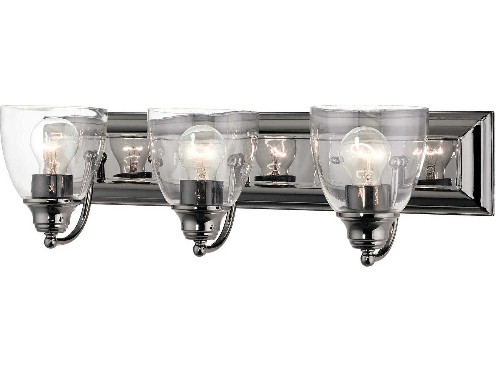 Livex Lighting Birmingham 3-Light Black Chrome Glass Vanity Light