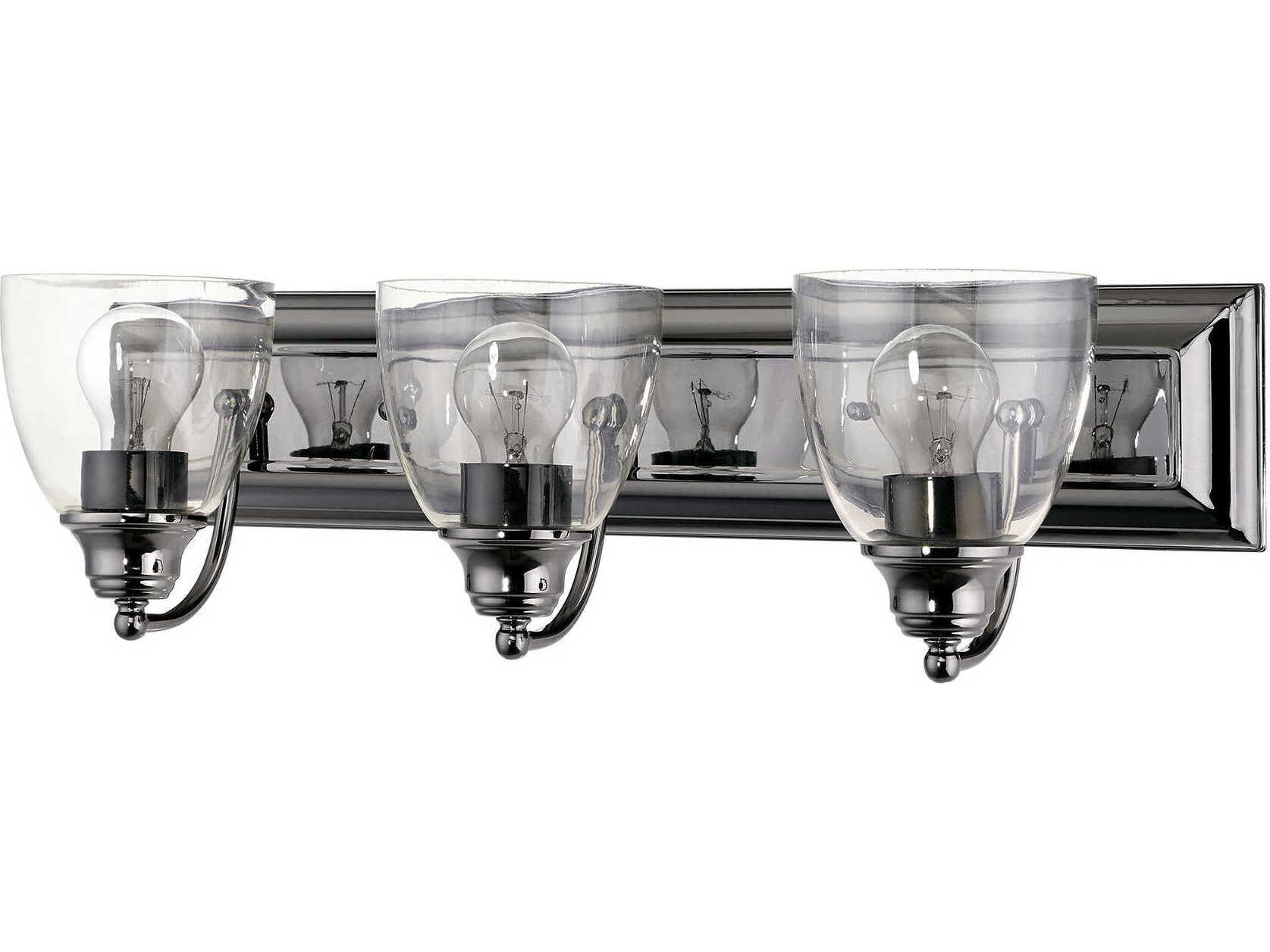 Livex Lighting Birmingham 3-Light Black Chrome Glass Vanity Light