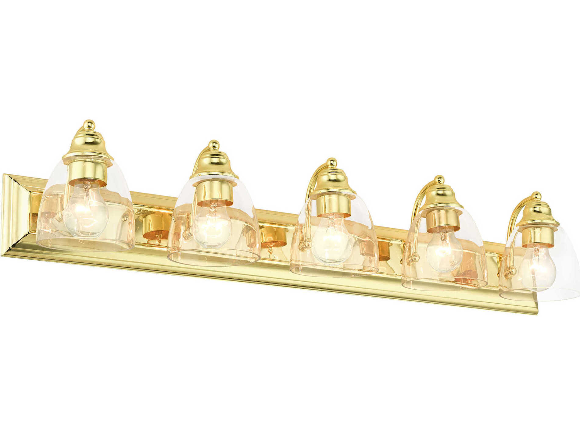 Livex Lighting Birmingham 5-Light Polished Brass Glass Vanity Light