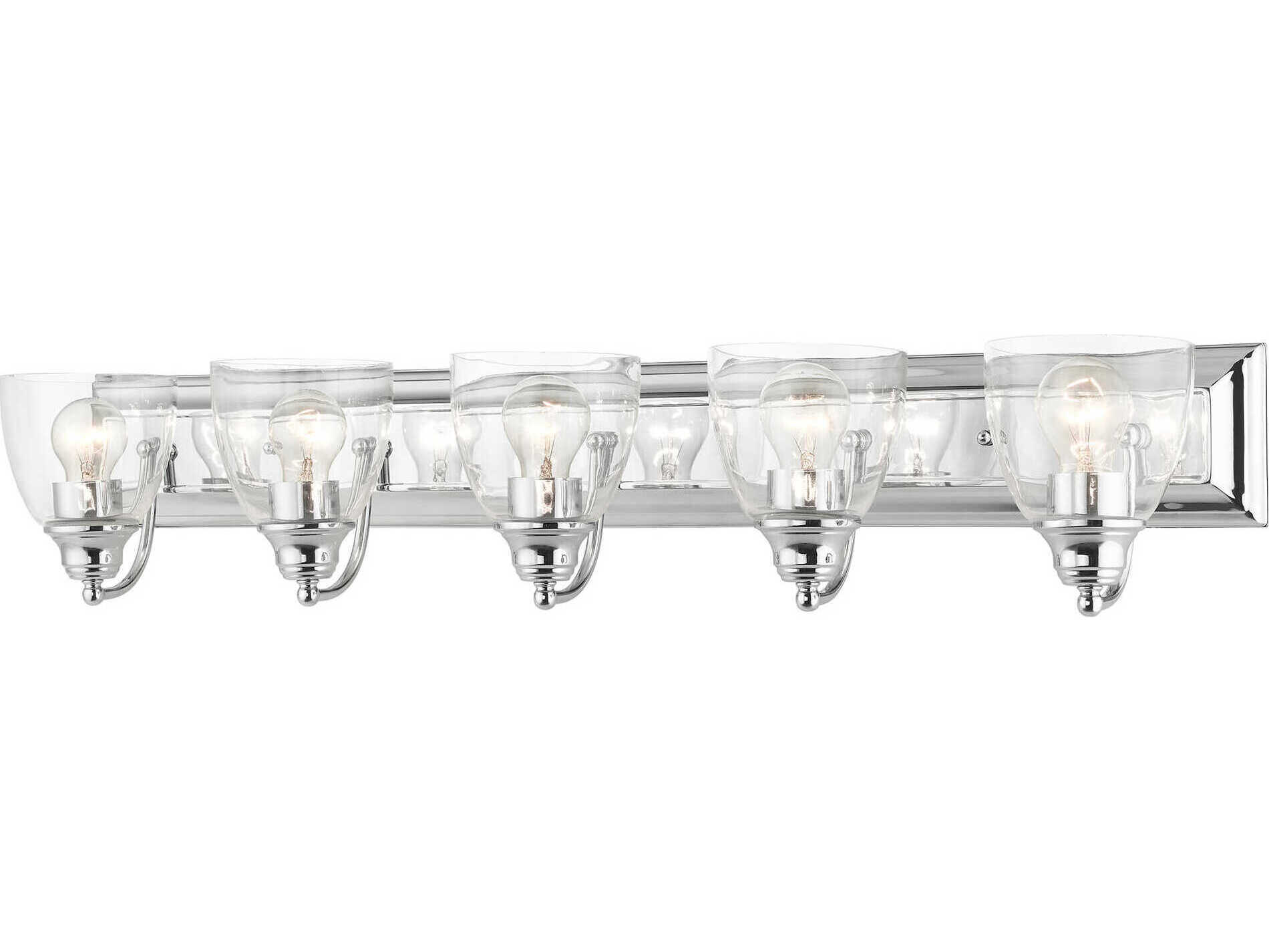 Livex Lighting Birmingham 5-Light Polished Chrome Glass Vanity Light
