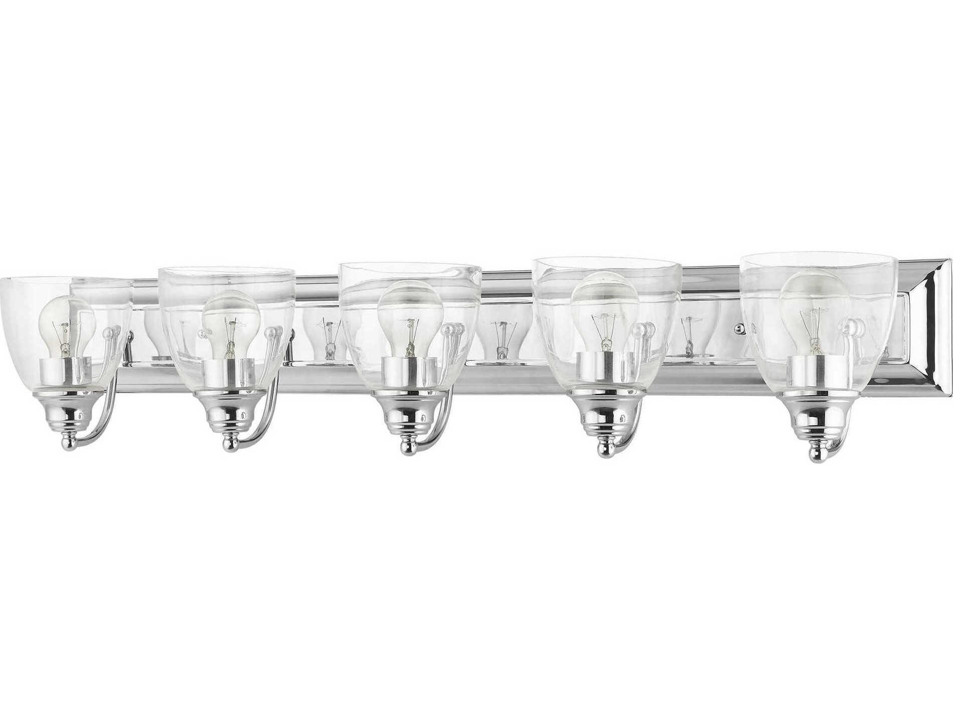 Livex Lighting Birmingham 5-Light Polished Chrome Glass Vanity Light