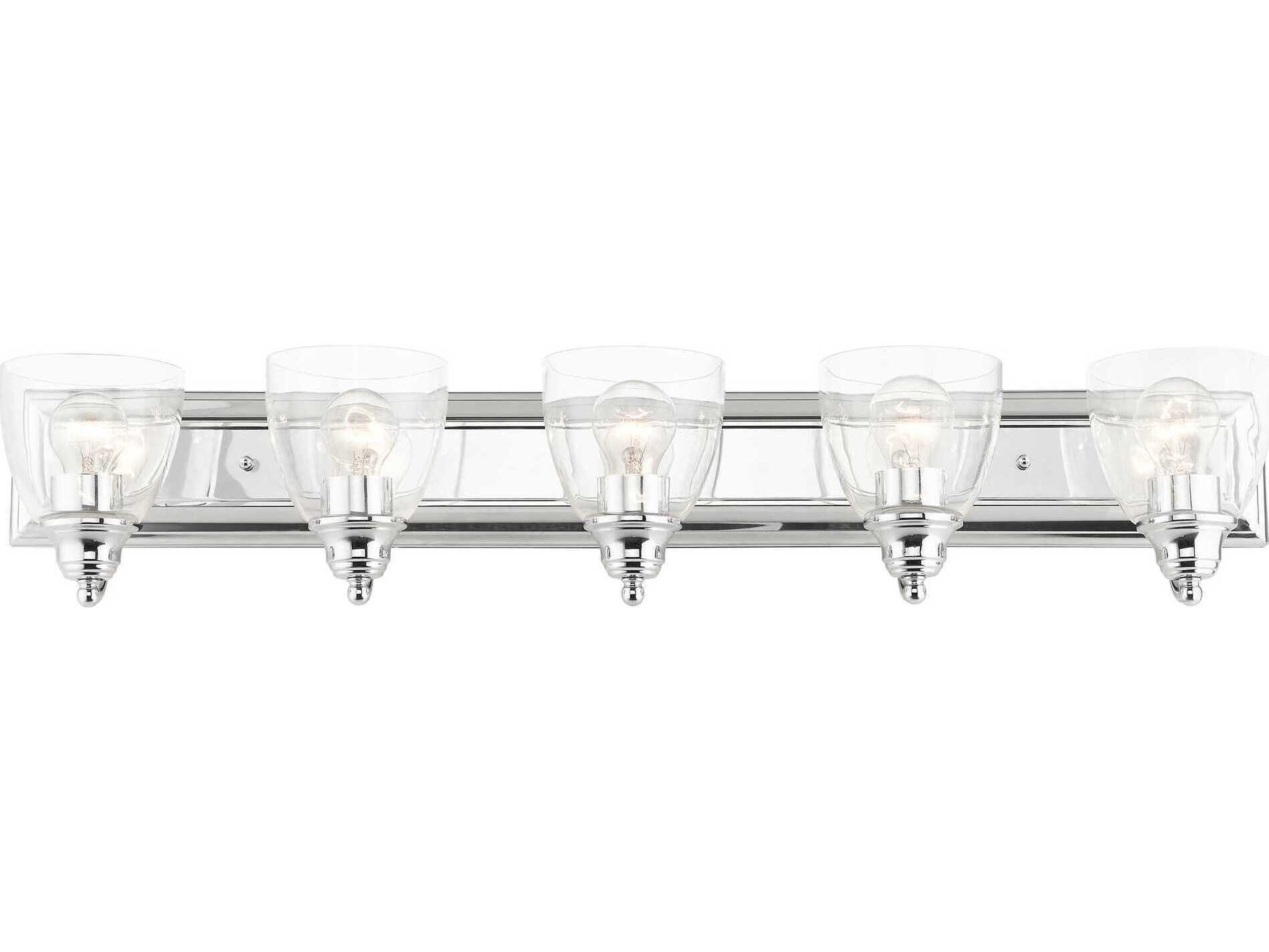 Livex Lighting Birmingham 5-Light Polished Chrome Glass Vanity Light