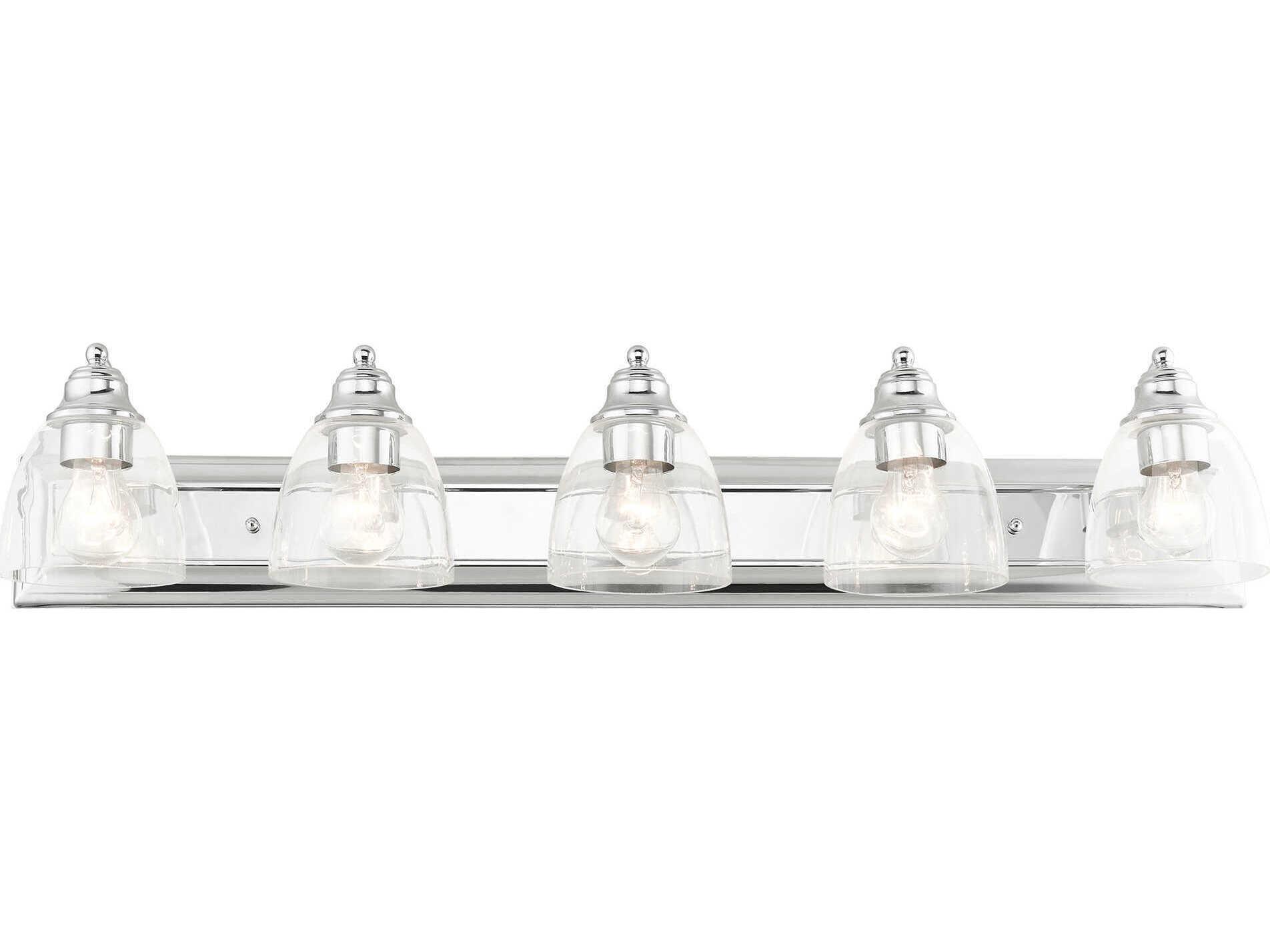 Livex Lighting Birmingham 5-Light Polished Chrome Glass Vanity Light