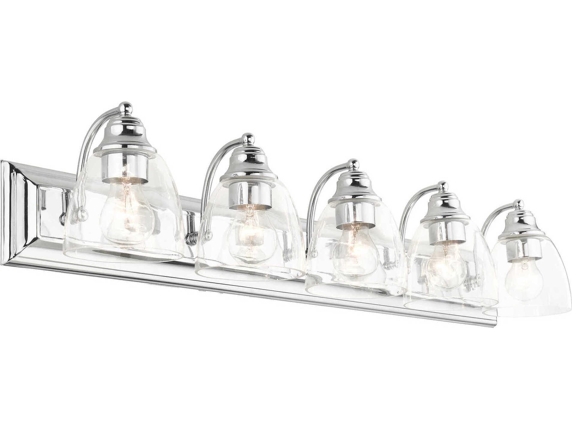 Livex Lighting Birmingham 5-Light Polished Chrome Glass Vanity Light