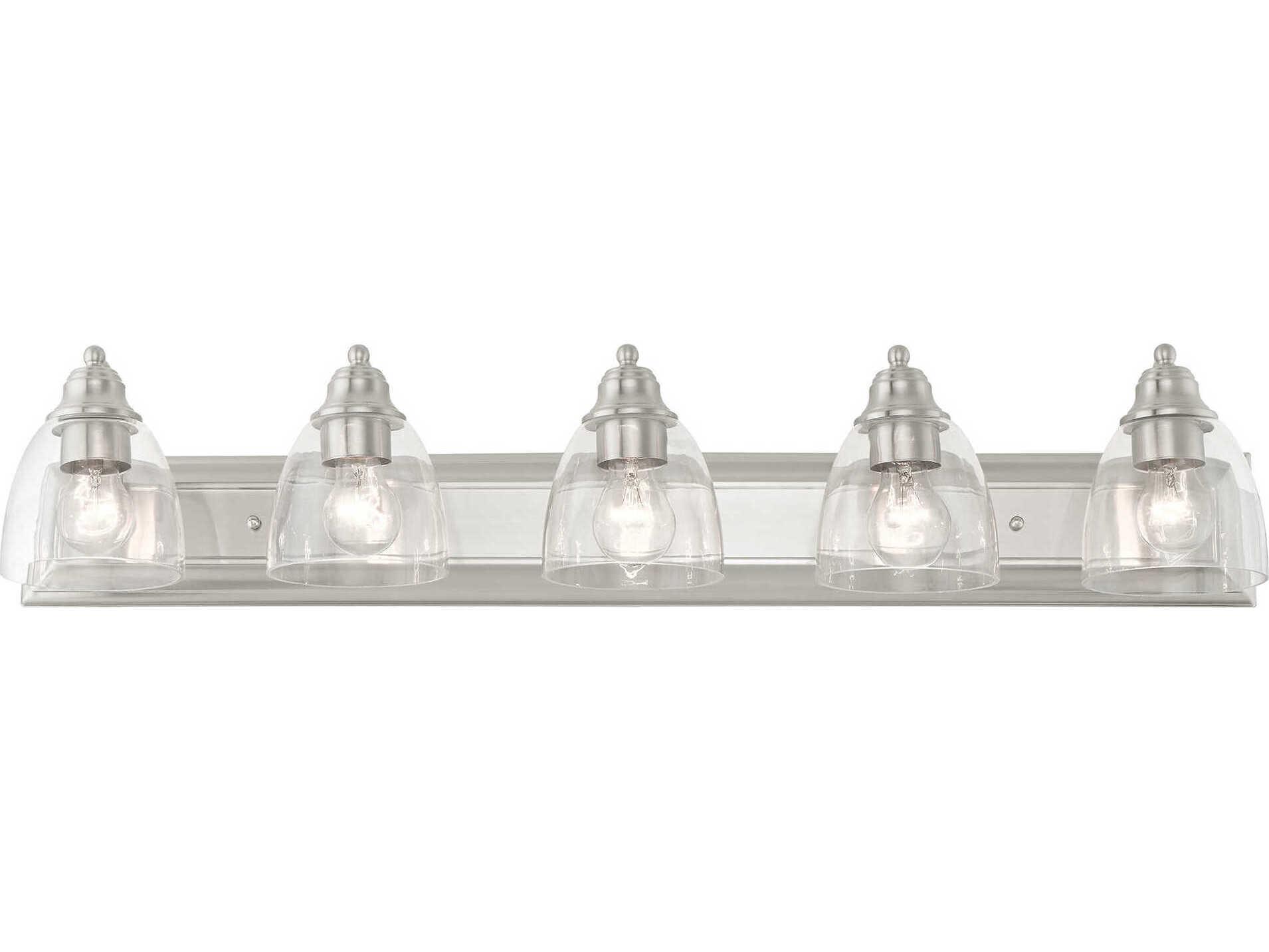 Livex Lighting Birmingham 5-Light Brushed Nickel Glass Vanity Light
