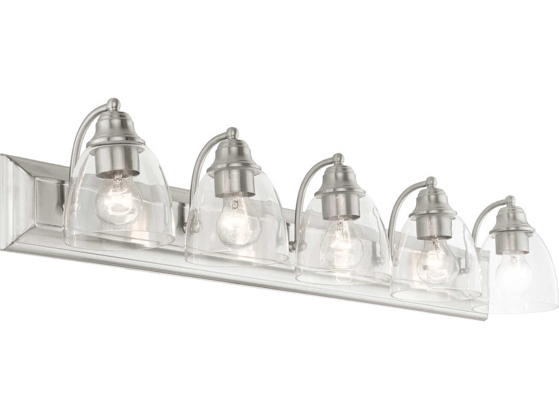 Livex Lighting Birmingham 5-Light Brushed Nickel Glass Vanity Light