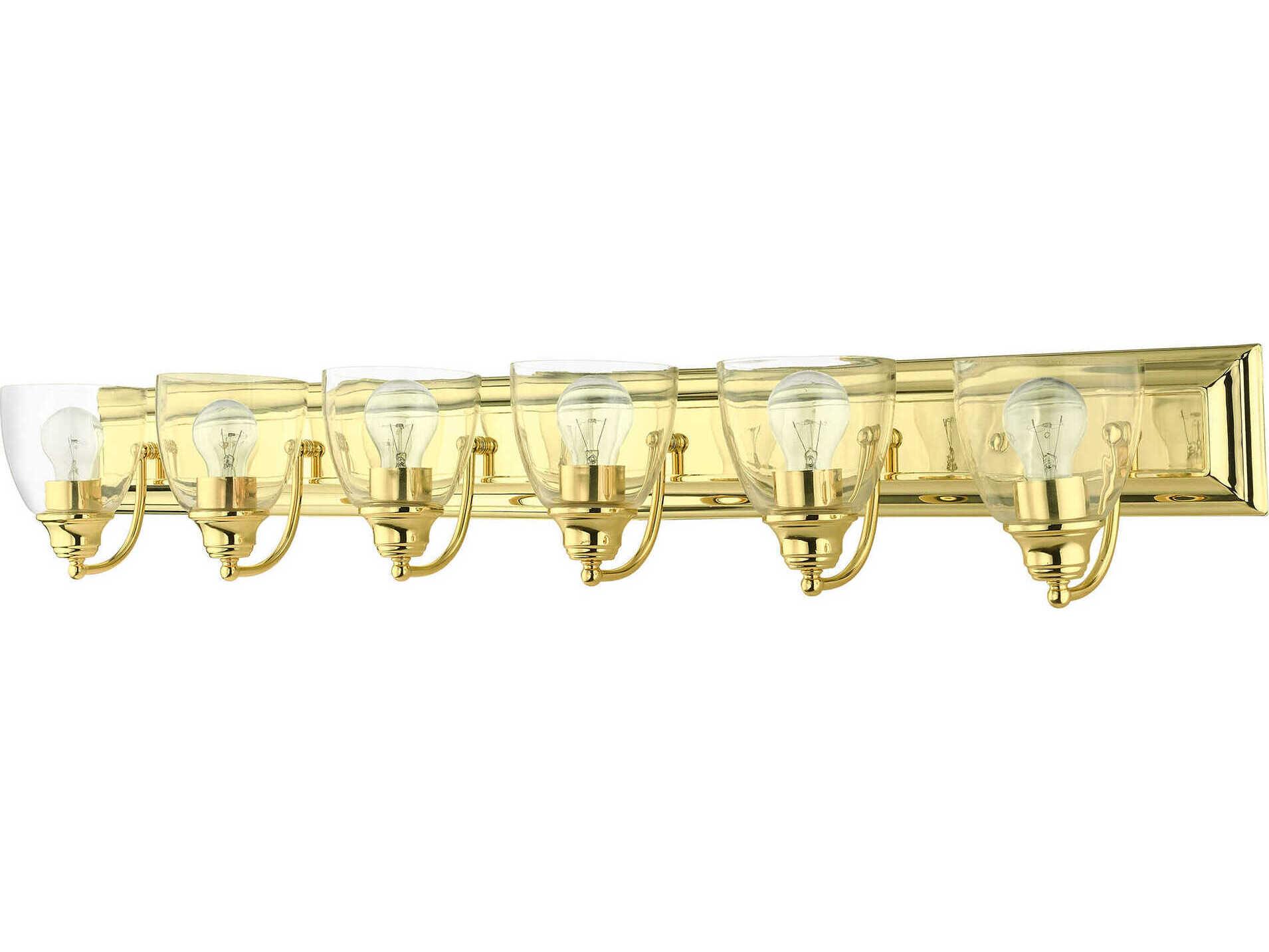 Livex Lighting Birmingham 6-Light Polished Brass Clear Glass Vanity Light