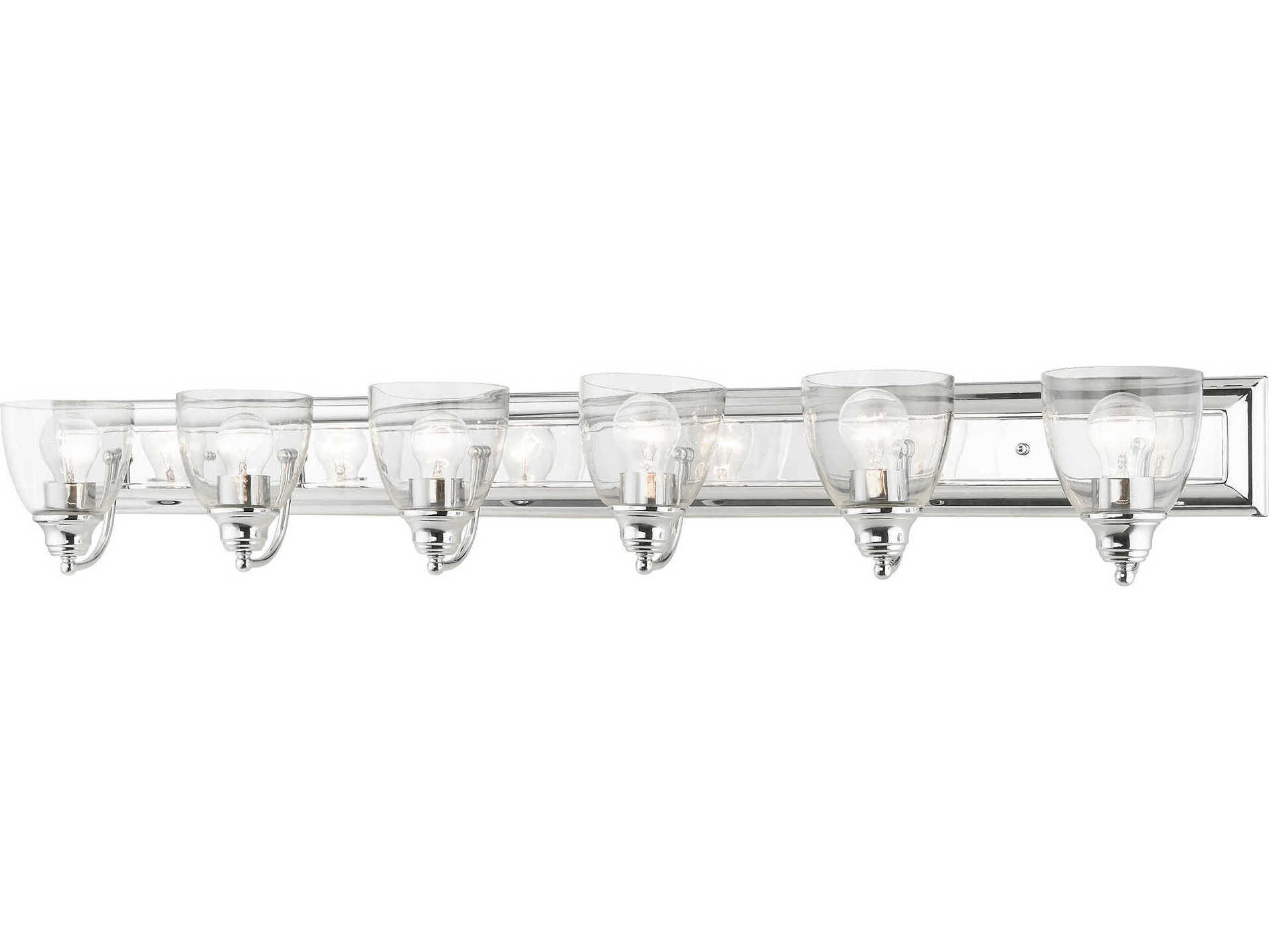 Livex Lighting Birmingham 6-Light Polished Chrome Clear Glass Vanity Light