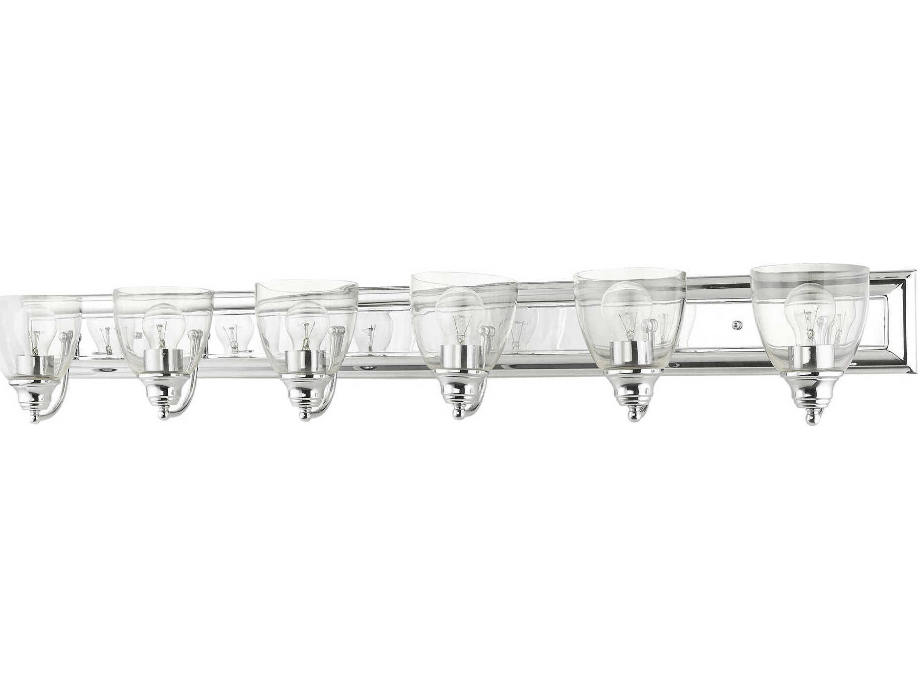 Livex Lighting Birmingham 6-Light Polished Chrome Clear Glass Vanity Light