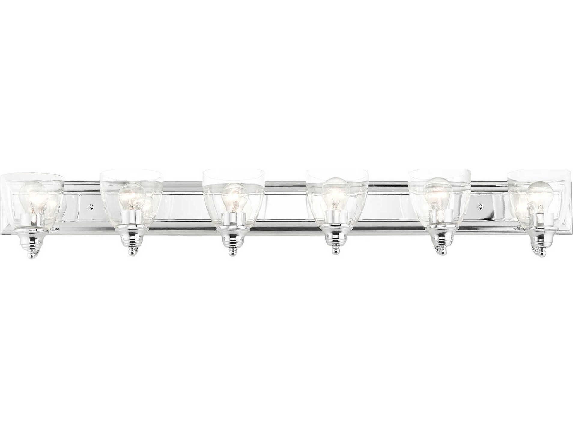 Livex Lighting Birmingham 6-Light Polished Chrome Clear Glass Vanity Light