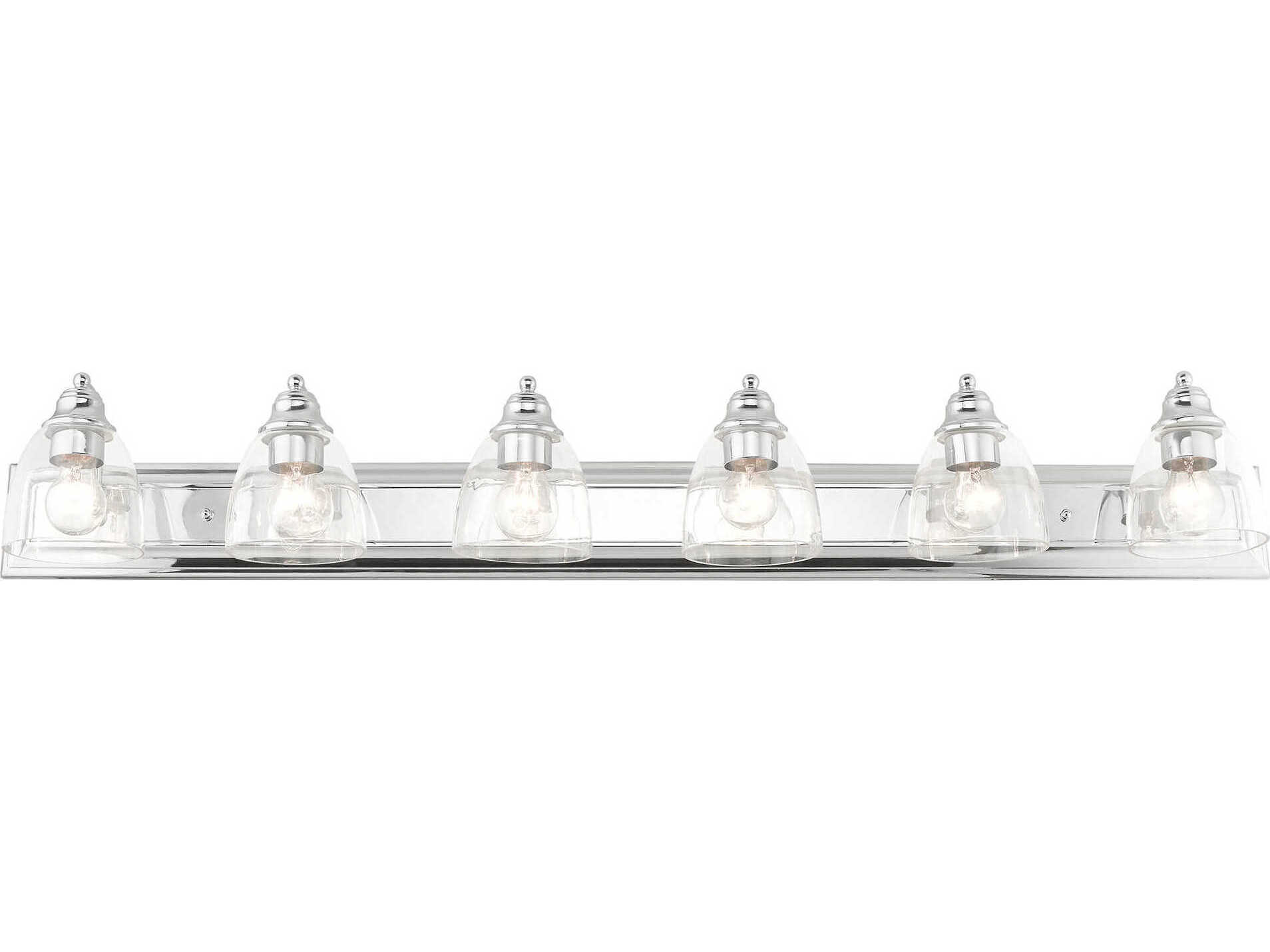 Livex Lighting Birmingham 6-Light Polished Chrome Clear Glass Vanity Light