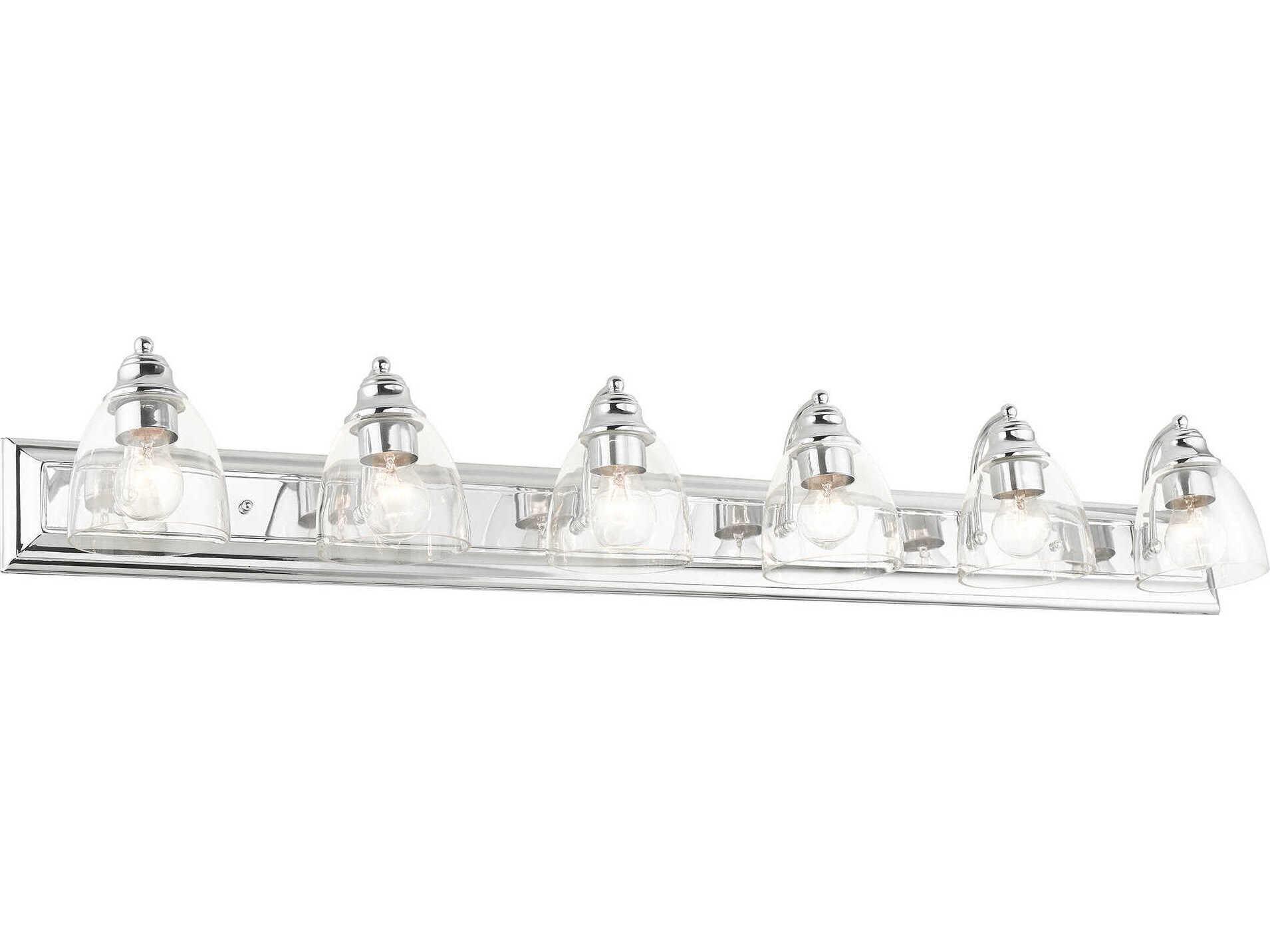Livex Lighting Birmingham 6-Light Polished Chrome Clear Glass Vanity Light