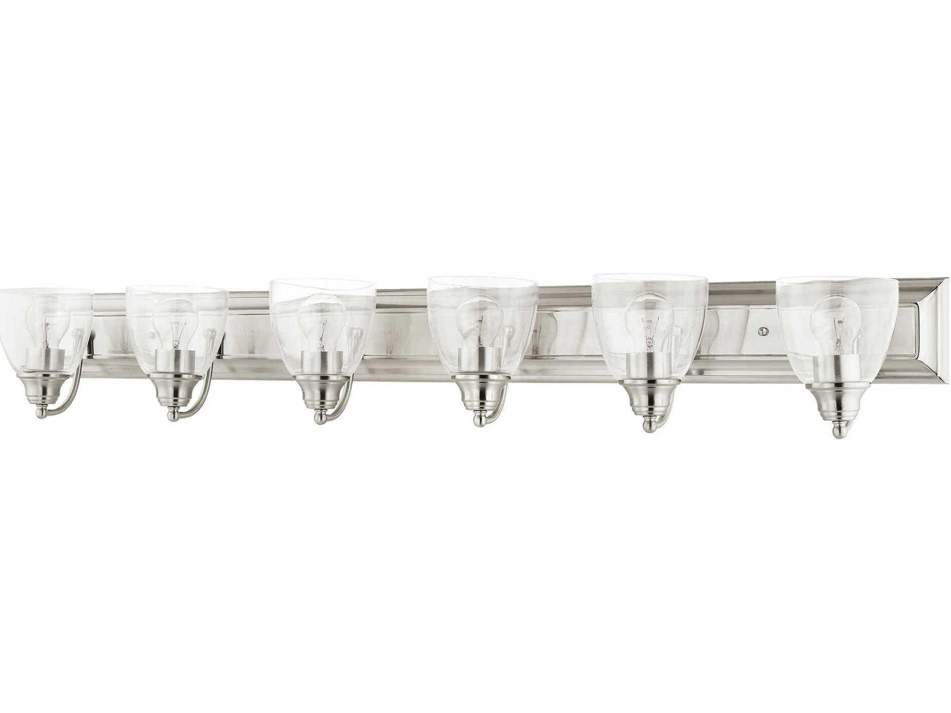 Livex Lighting Birmingham 6-Light Brushed Nickel Clear Glass Vanity Light