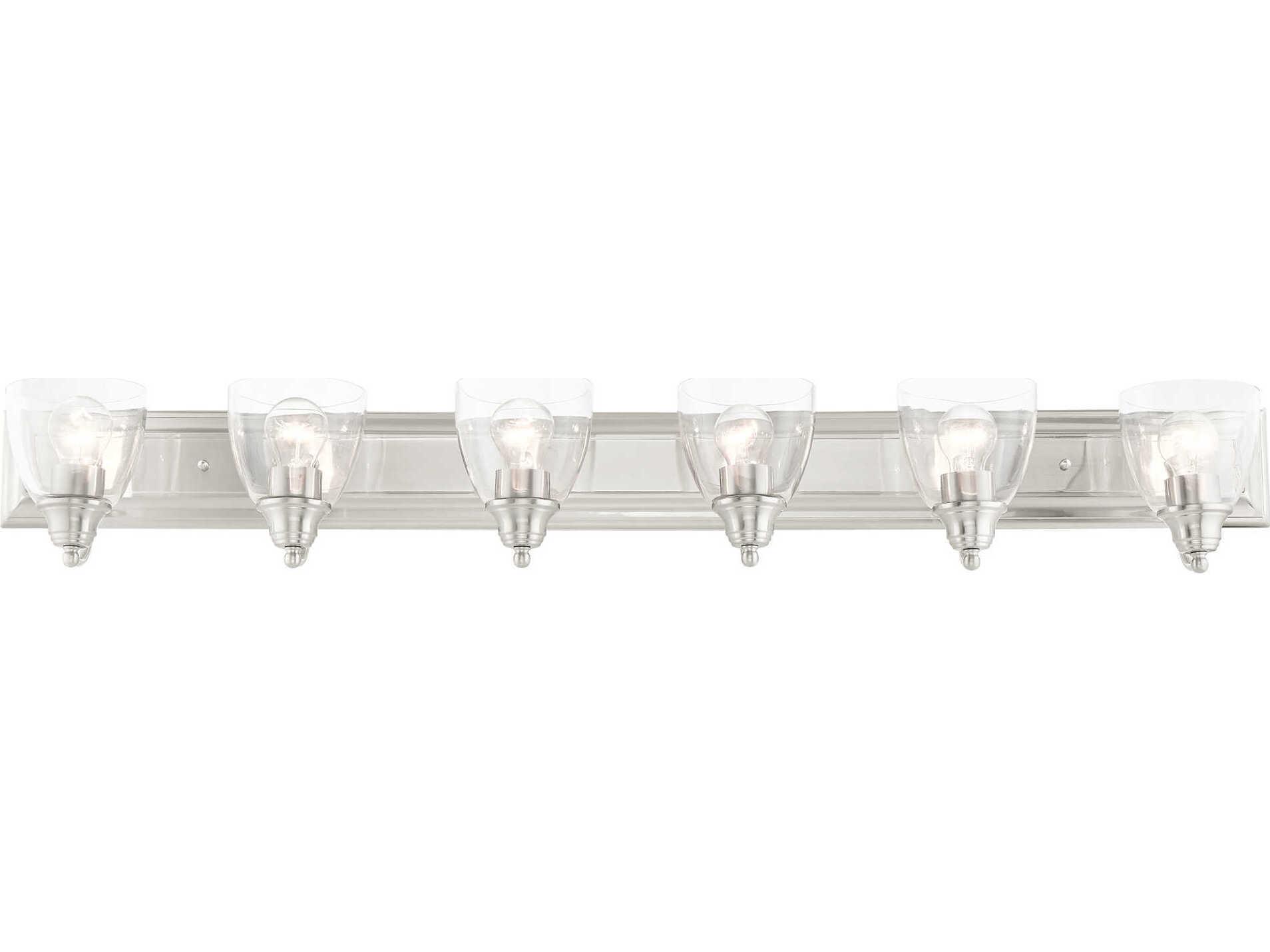 Livex Lighting Birmingham 6-Light Brushed Nickel Clear Glass Vanity Light