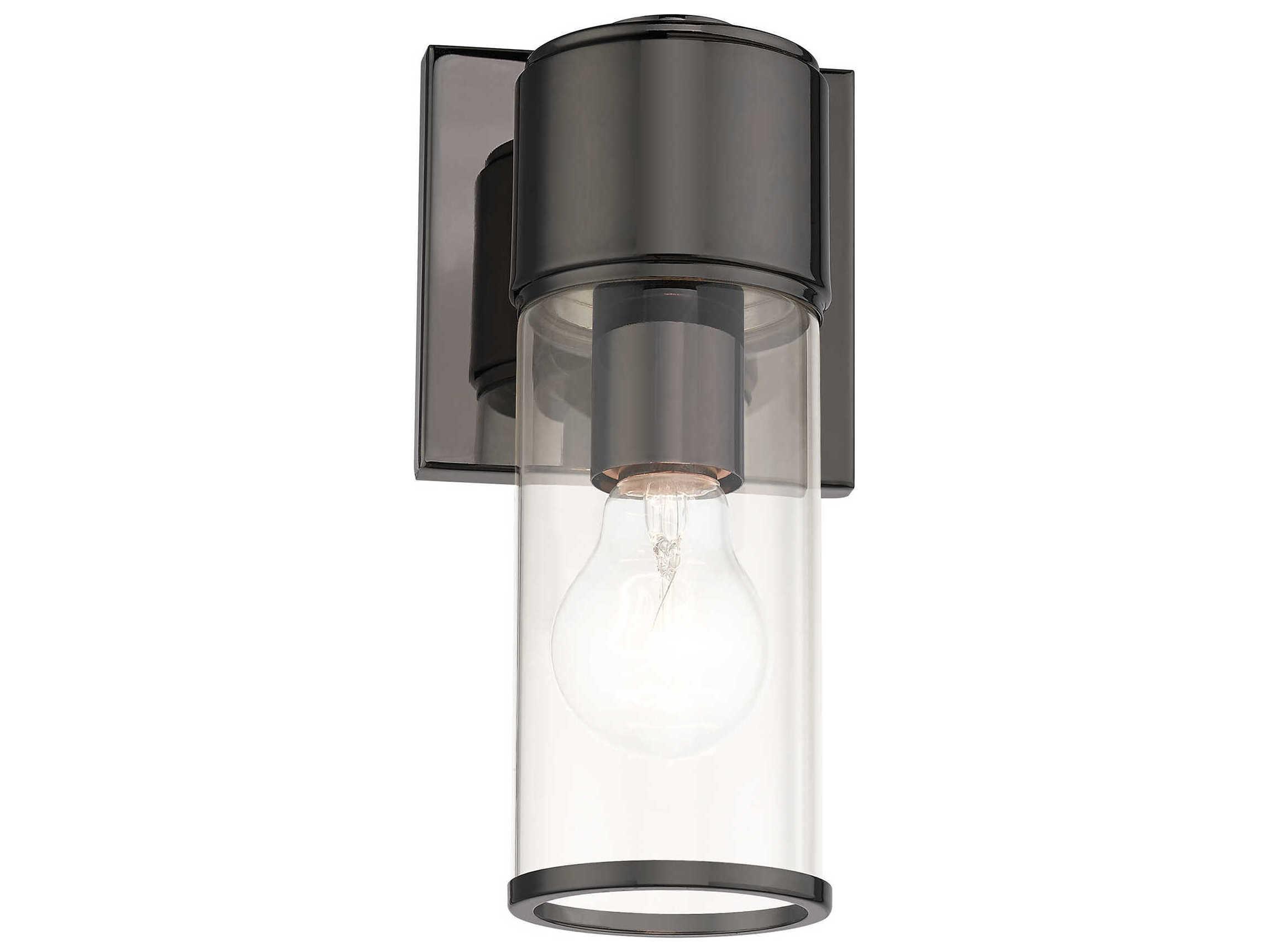 Livex Lighting Quincy 1-Light Black Chrome Glass Wall Sconce
