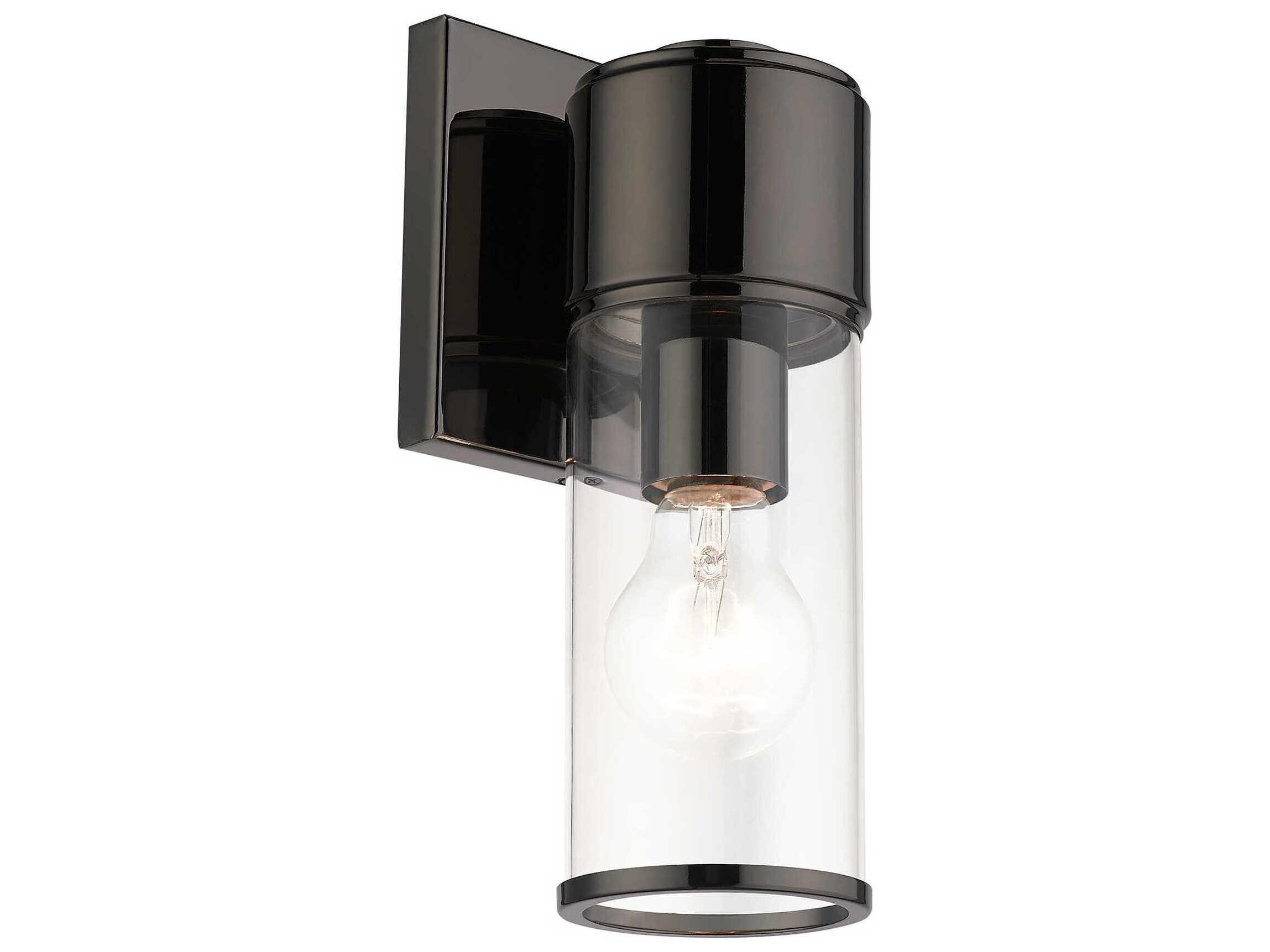 Livex Lighting Quincy 1-Light Black Chrome Glass Wall Sconce