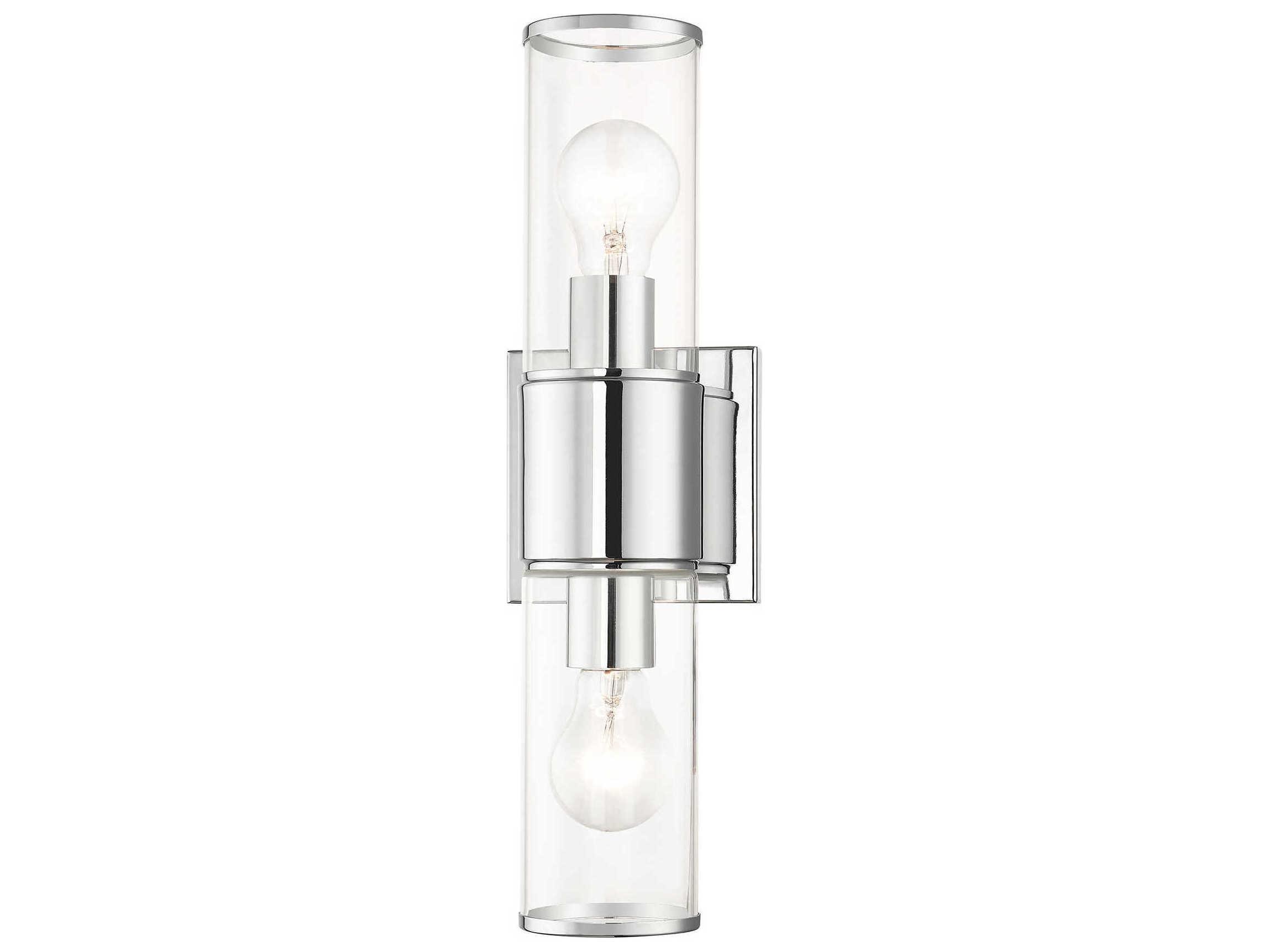 Livex Lighting Quincy 2-Light Polished Chrome Glass Vanity Light
