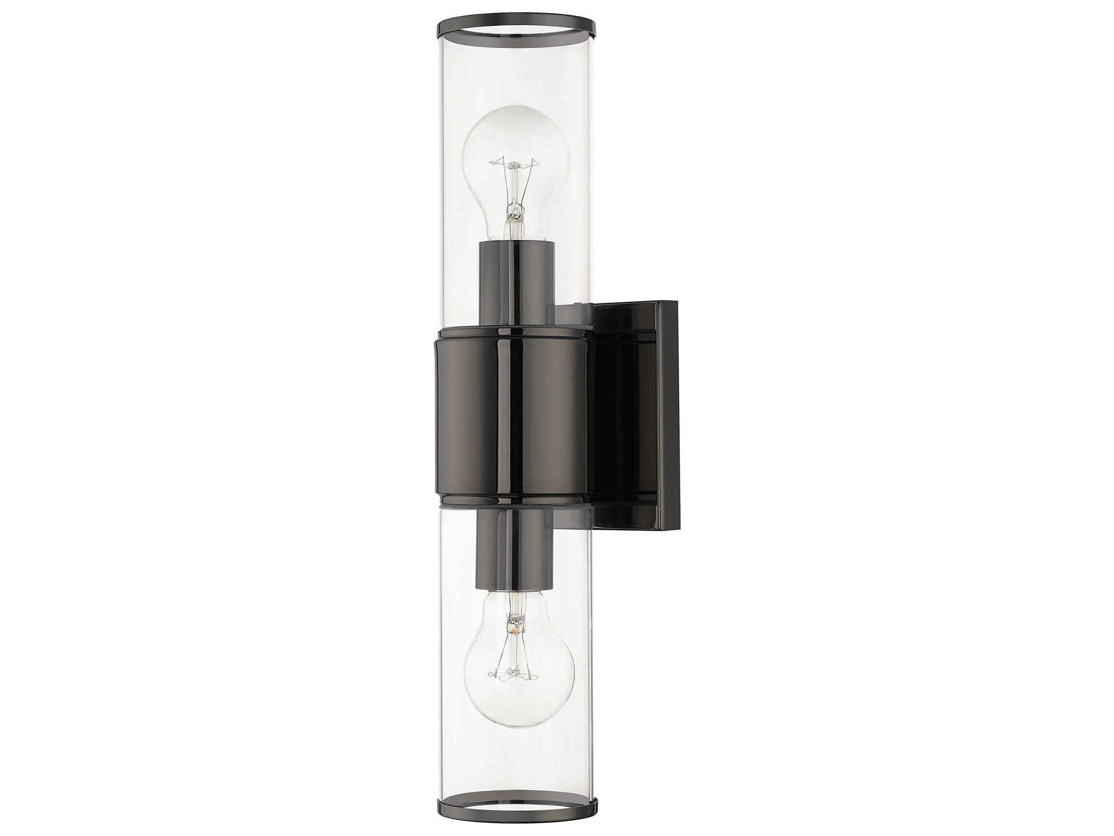 Livex Lighting Quincy 2-Light Black Chrome Glass Vanity Light