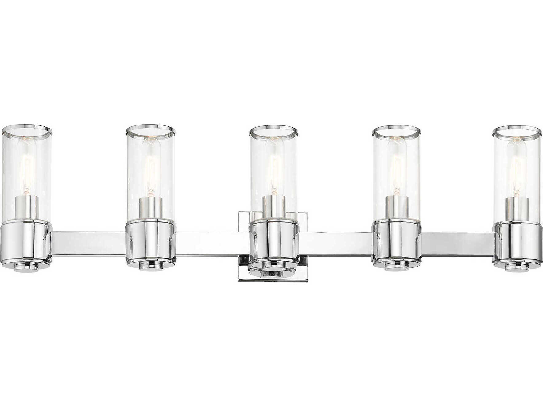 Livex Lighting Quincy 5-Light Polished Chrome Glass Vanity Light