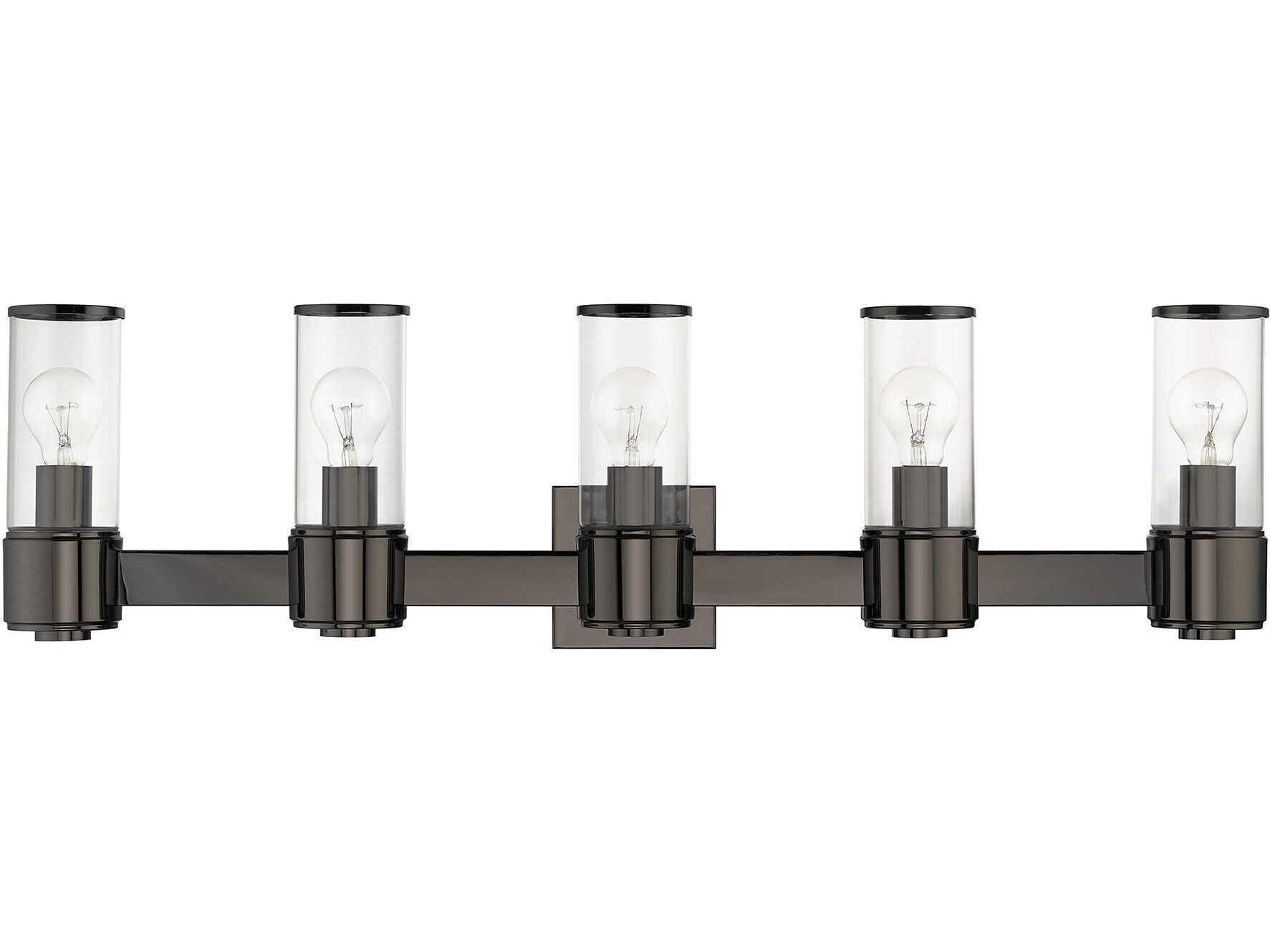Livex Lighting Quincy 5-Light Black Chrome Glass Vanity Light