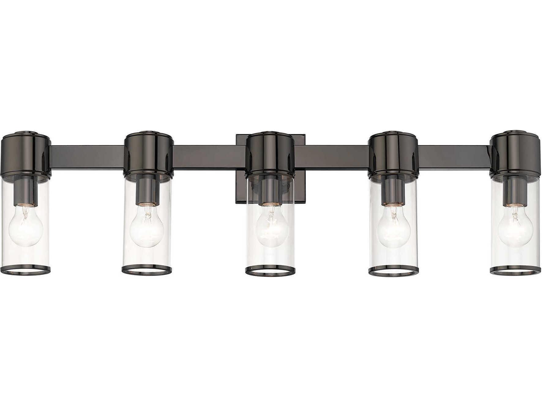 Livex Lighting Quincy 5-Light Black Chrome Glass Vanity Light