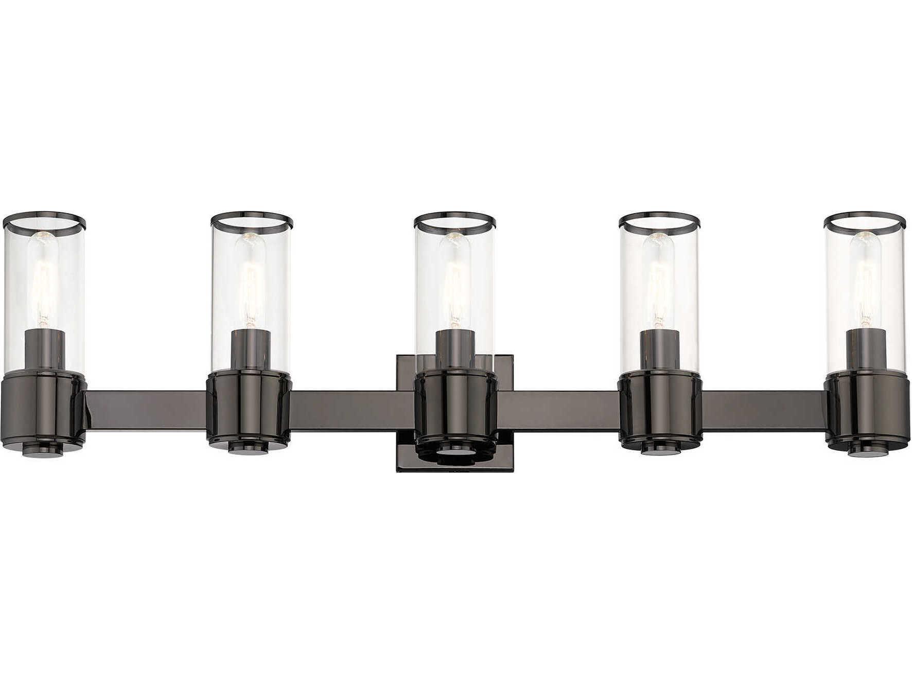 Livex Lighting Quincy 5-Light Black Chrome Glass Vanity Light
