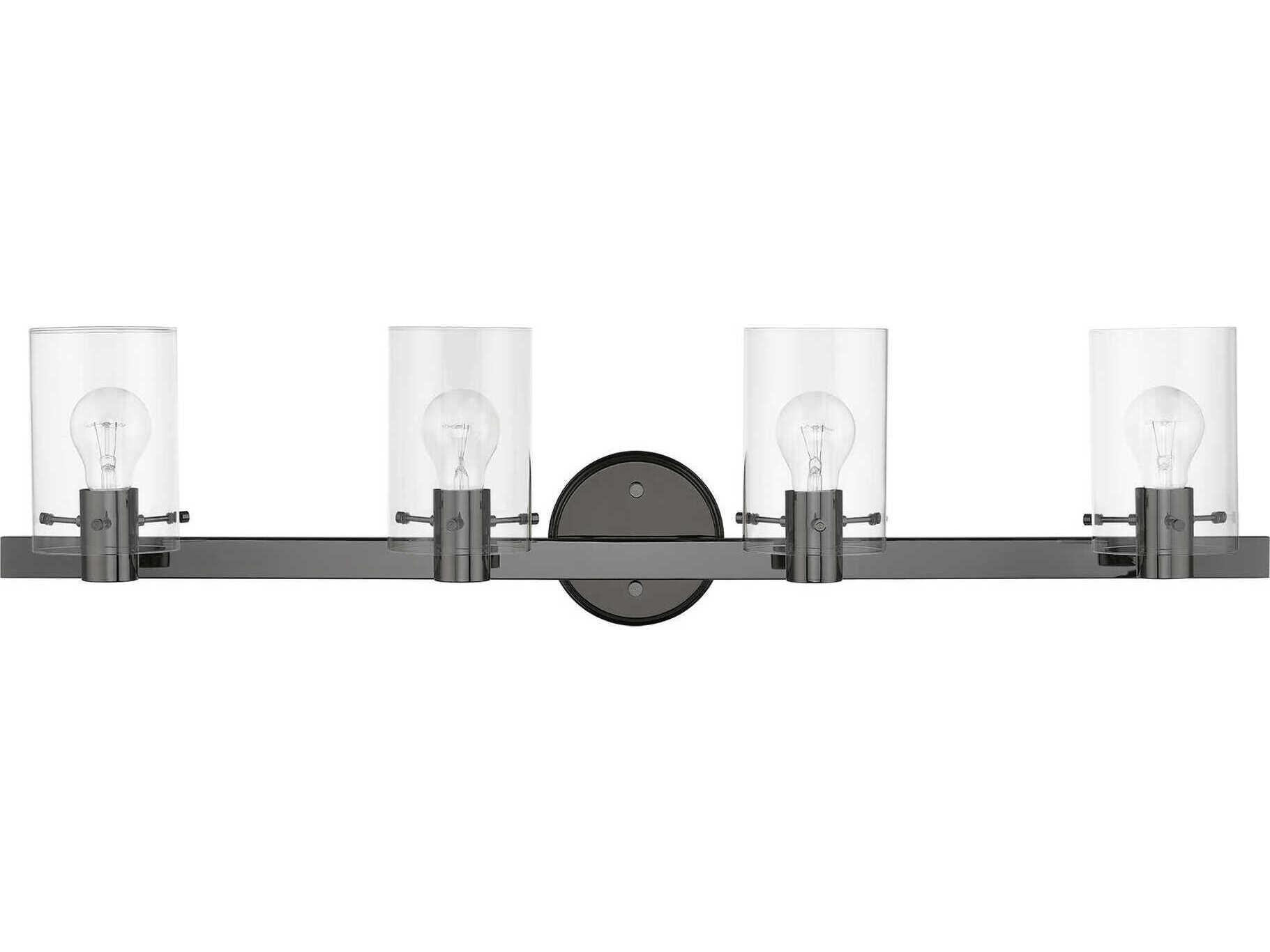 Livex Lighting Munich 4-Light Black Chrome Glass Vanity Light