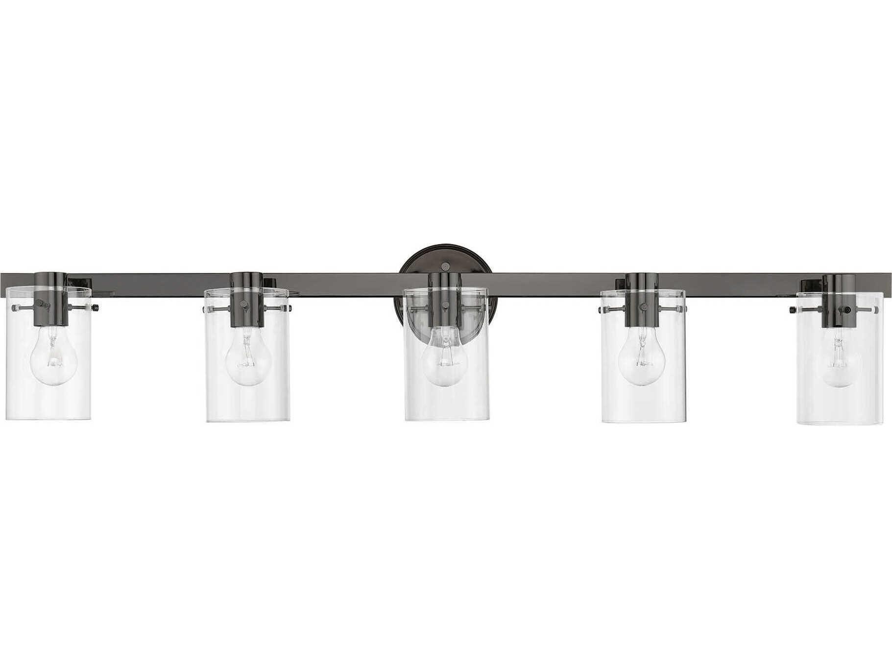 Livex Lighting Munich 5-Light Black Chrome Glass Vanity Light