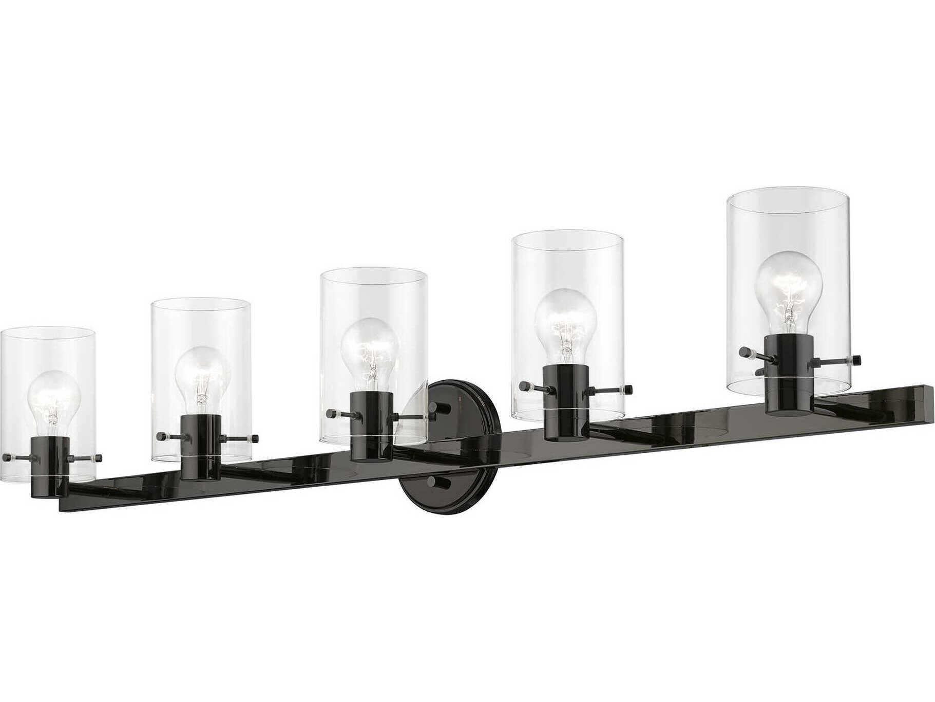 Livex Lighting Munich 5-Light Black Chrome Glass Vanity Light