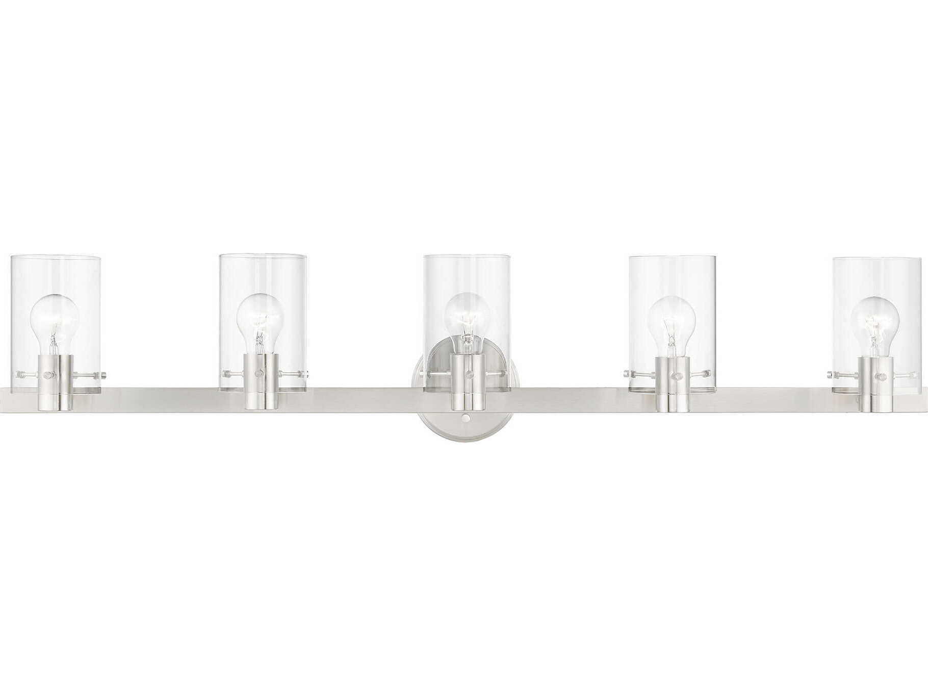 Livex Lighting Munich 5-Light Brushed Nickel Glass Vanity Light