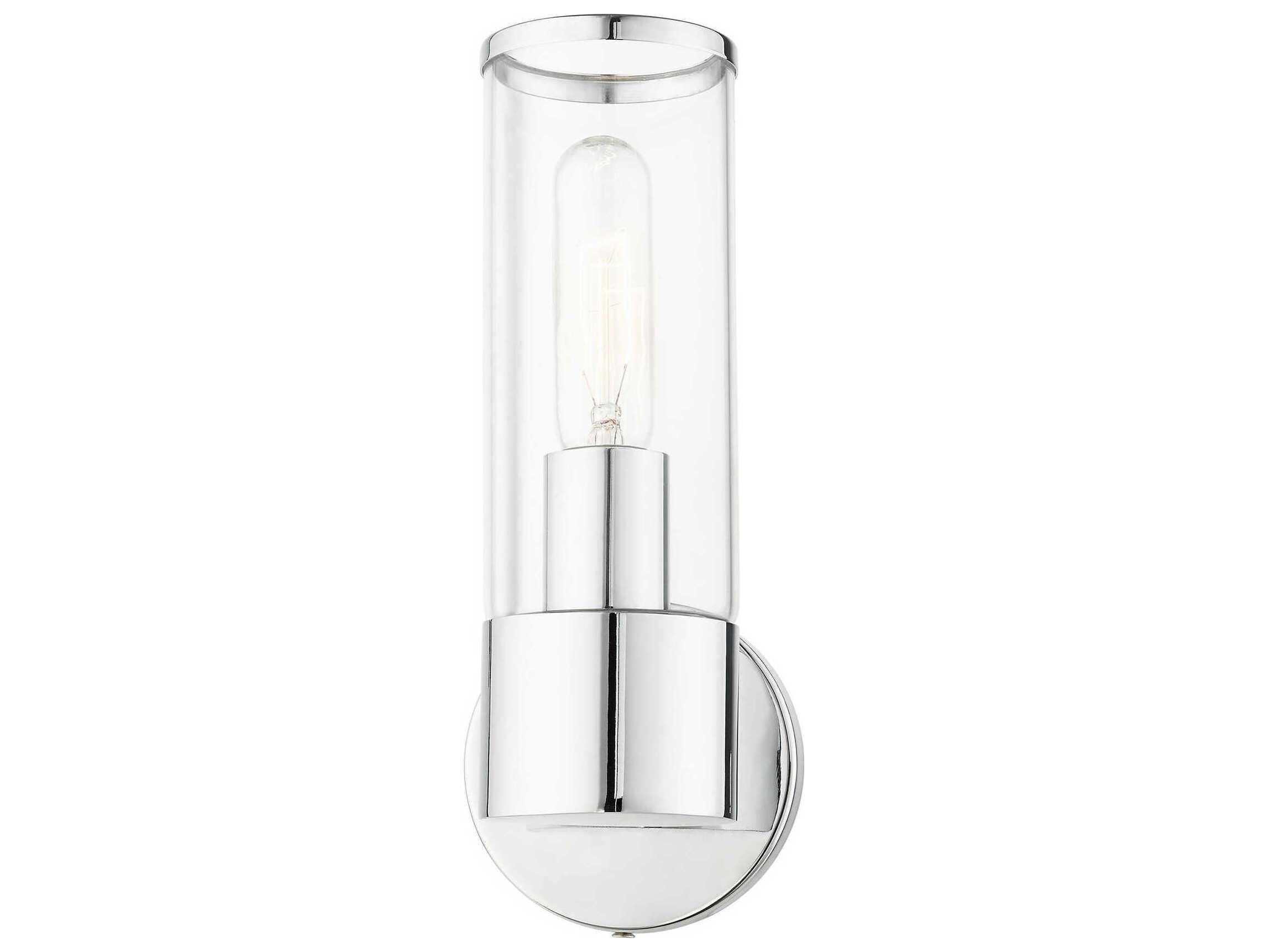 Livex Lighting Banca 1-Light Polished Chrome Glass Wall Sconce