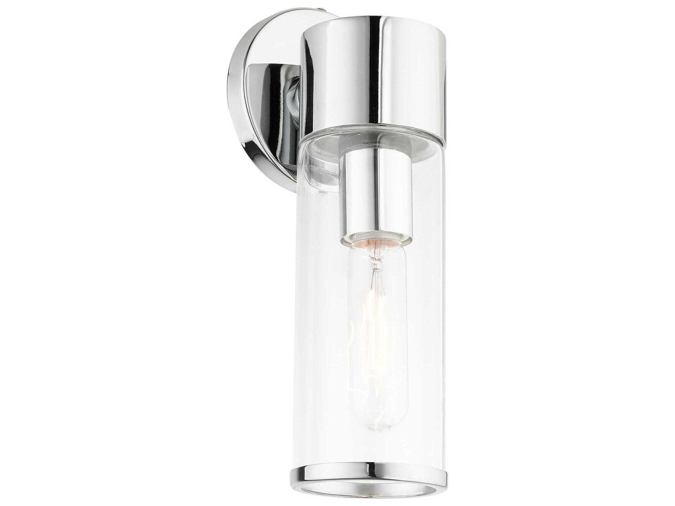 Livex Lighting Banca 1-Light Polished Chrome Glass Wall Sconce