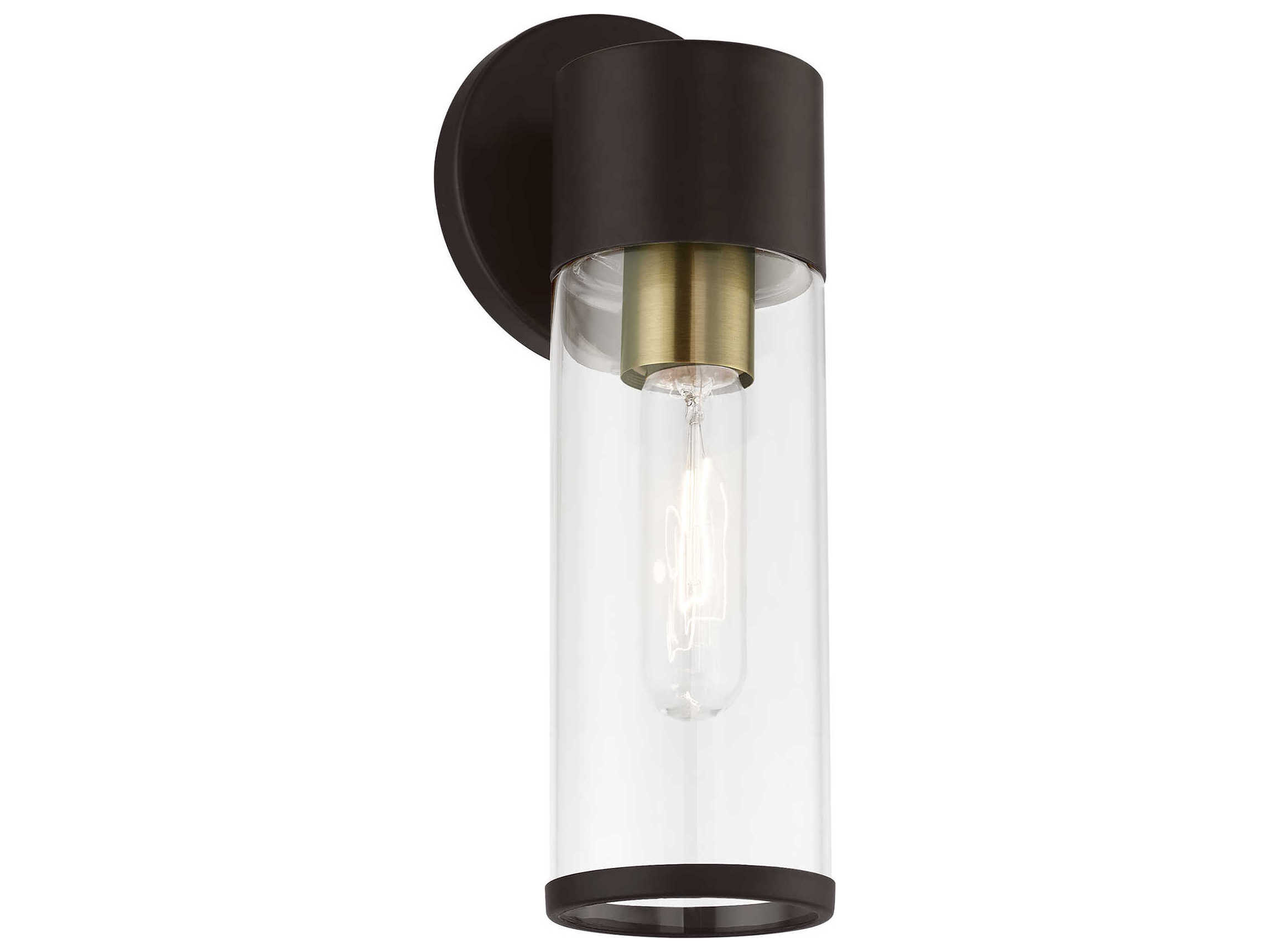 Livex Lighting Banca 1-Light Bronze Antique Brass Glass Wall Sconce