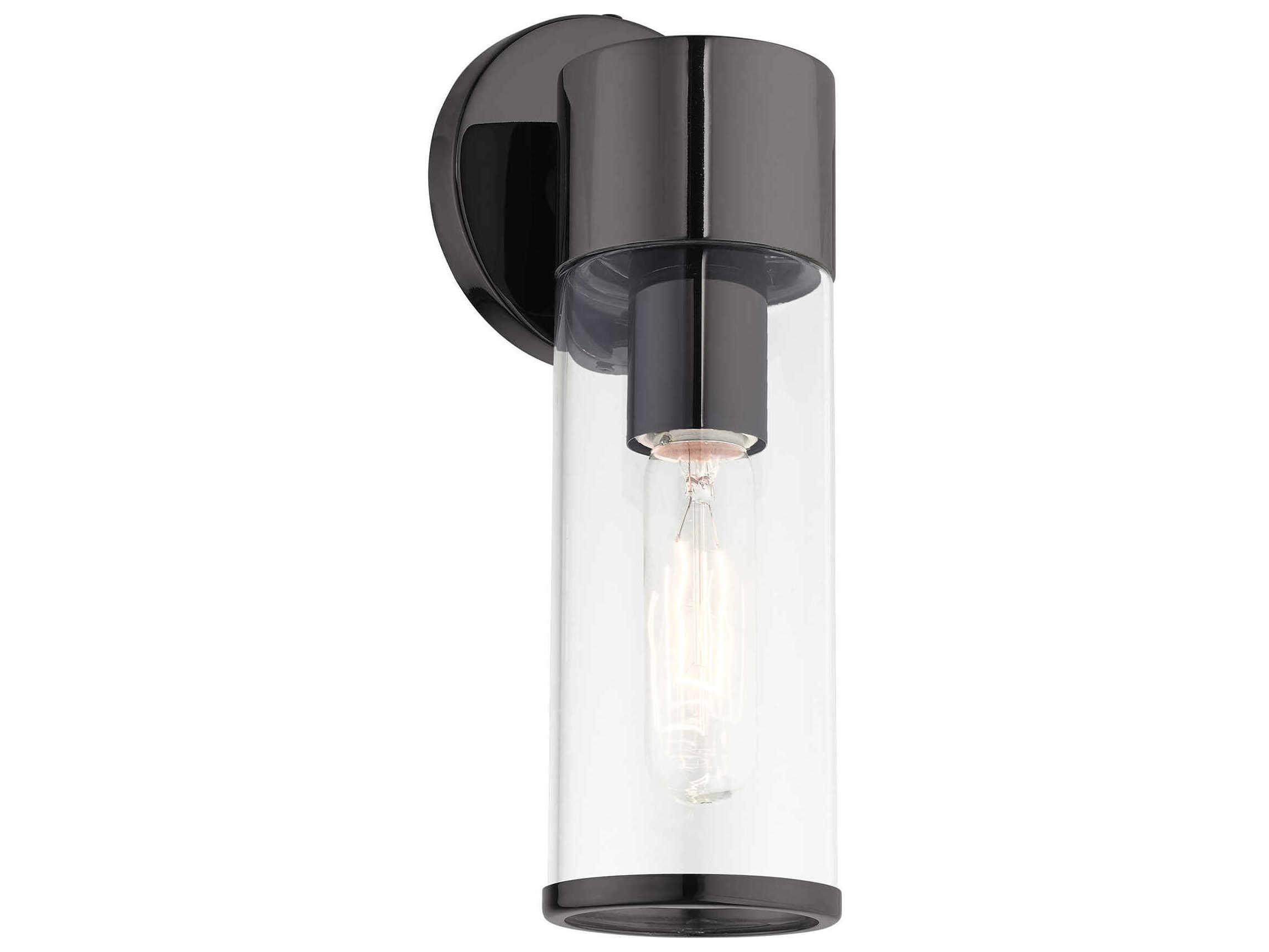 Livex Lighting Banca 1-Light Black Chrome Clear Glass Wall Sconce