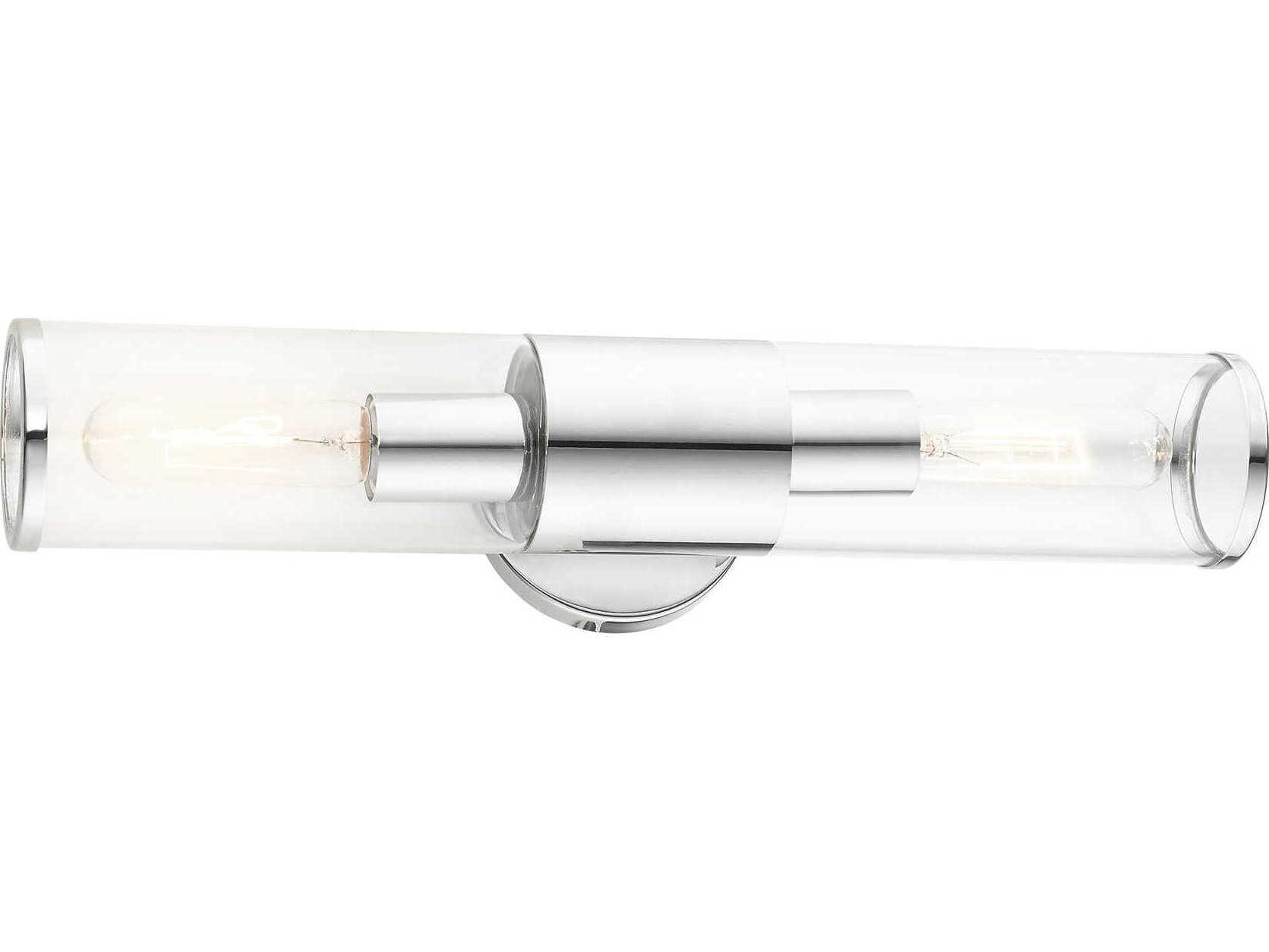 Livex Lighting Banca 2-Light Polished Chrome Clear Glass Vanity Light