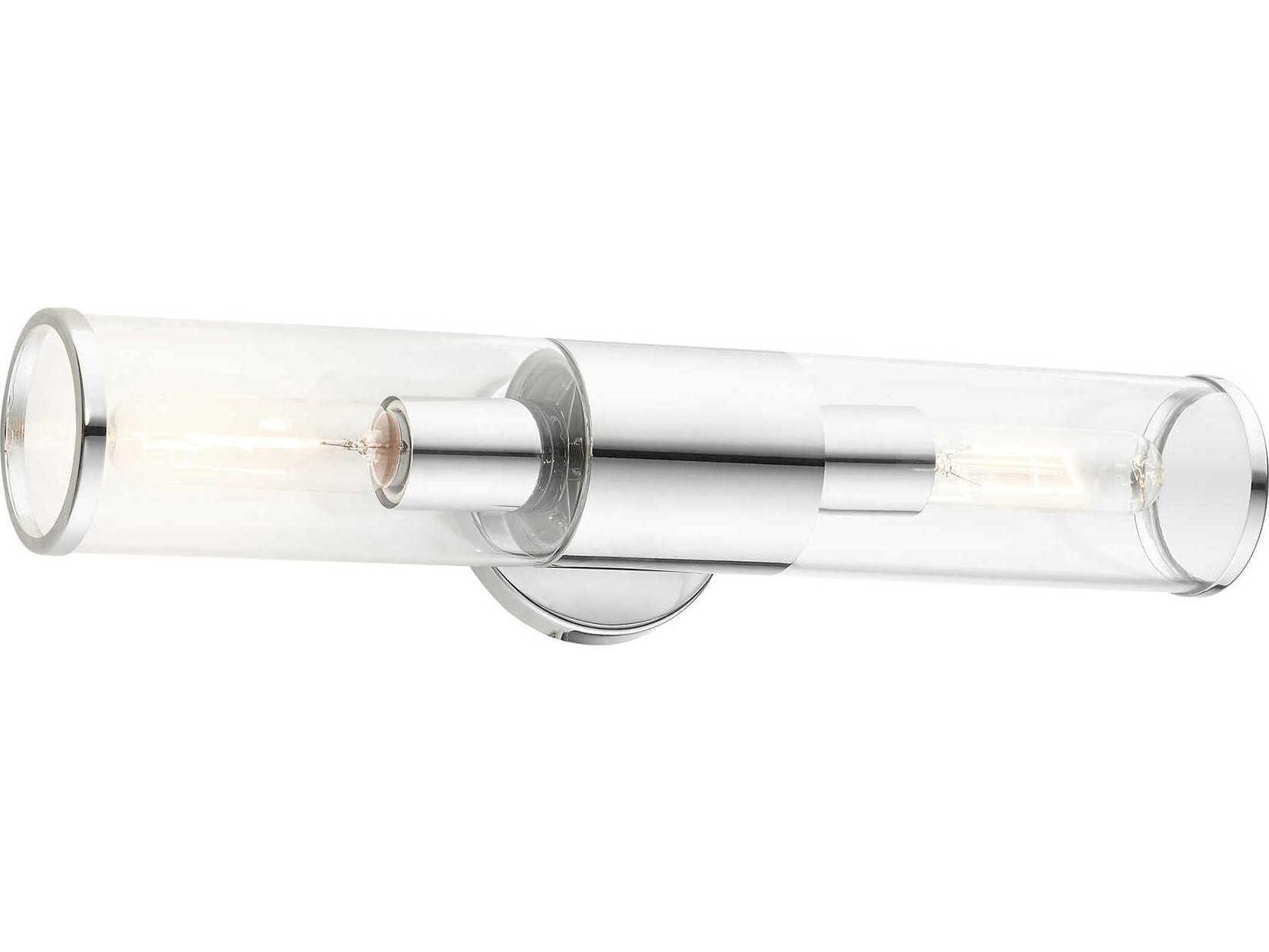 Livex Lighting Banca 2-Light Polished Chrome Clear Glass Vanity Light