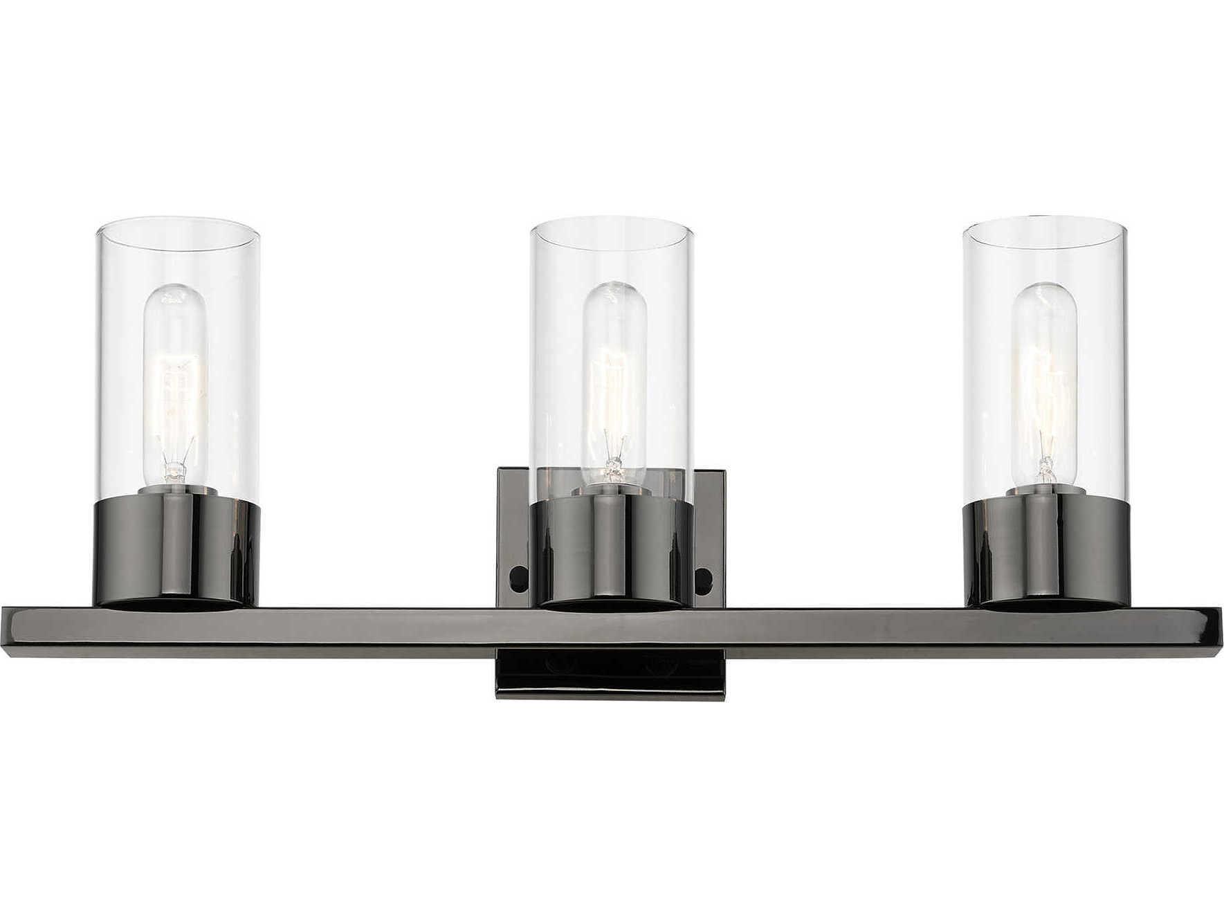 Livex Lighting Carson 3-Light Black Chrome Glass Vanity Light