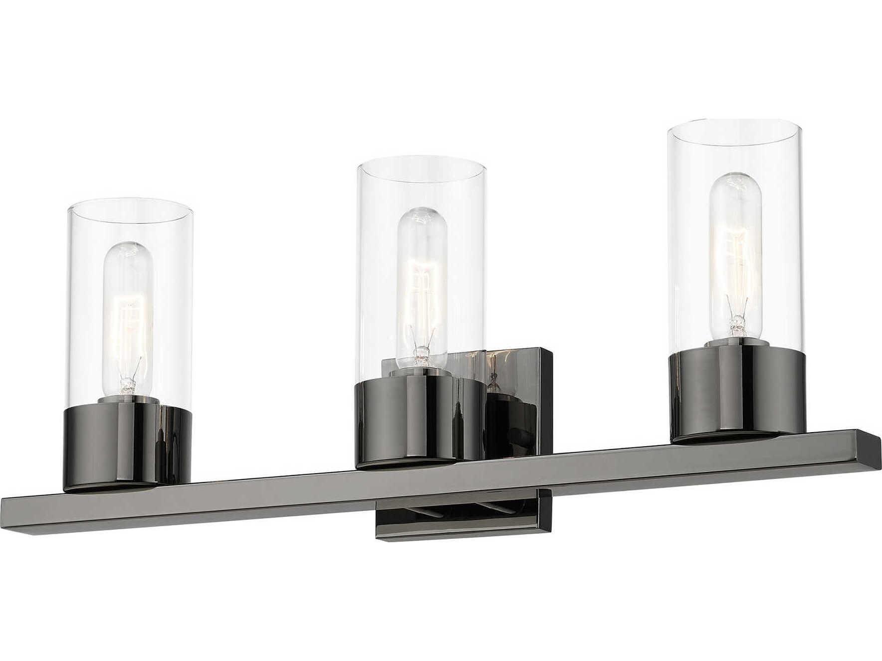 Livex Lighting Carson 3-Light Black Chrome Glass Vanity Light