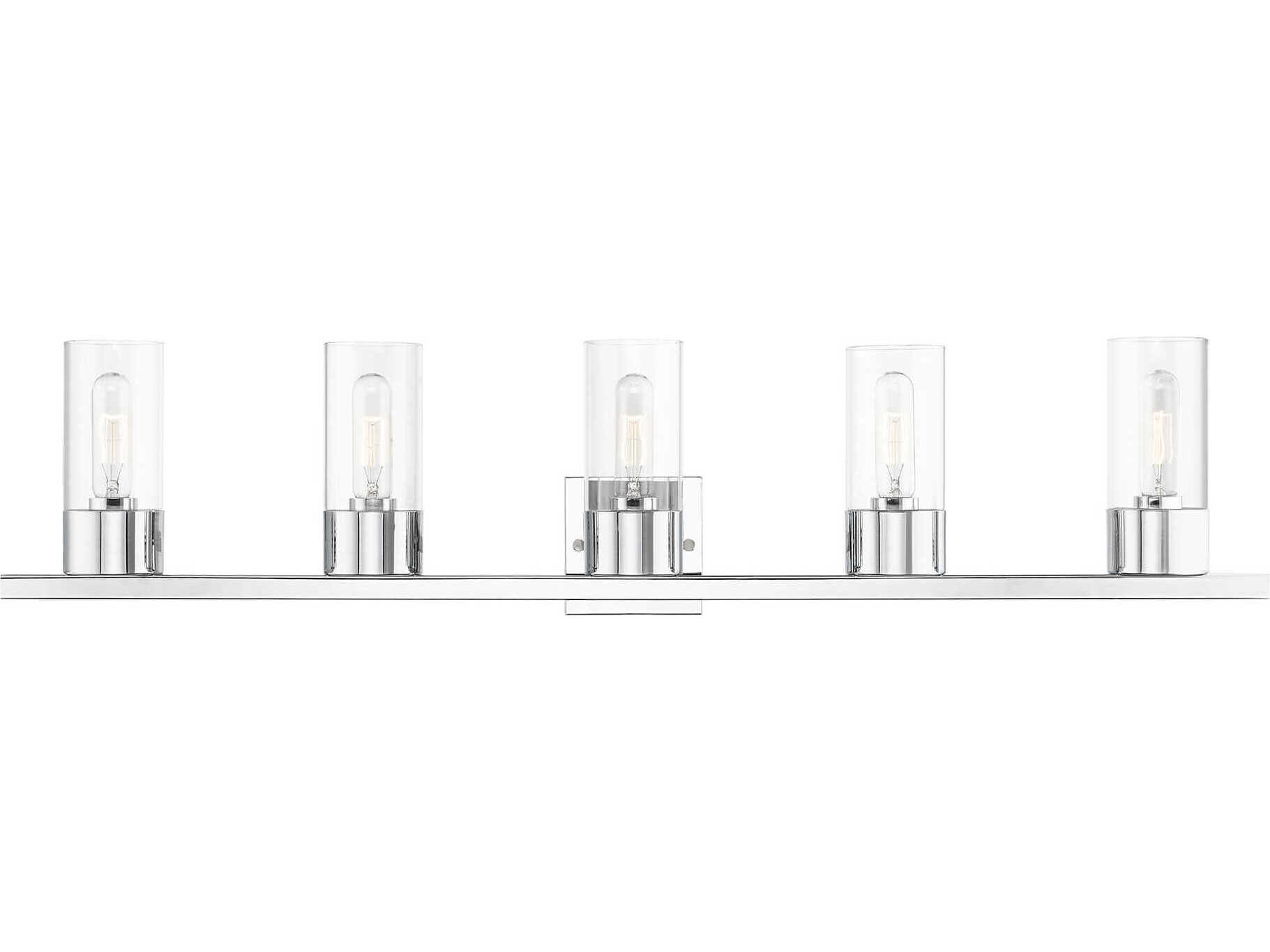 Livex Lighting Carson 5-Light Polished Chrome Glass Vanity Light