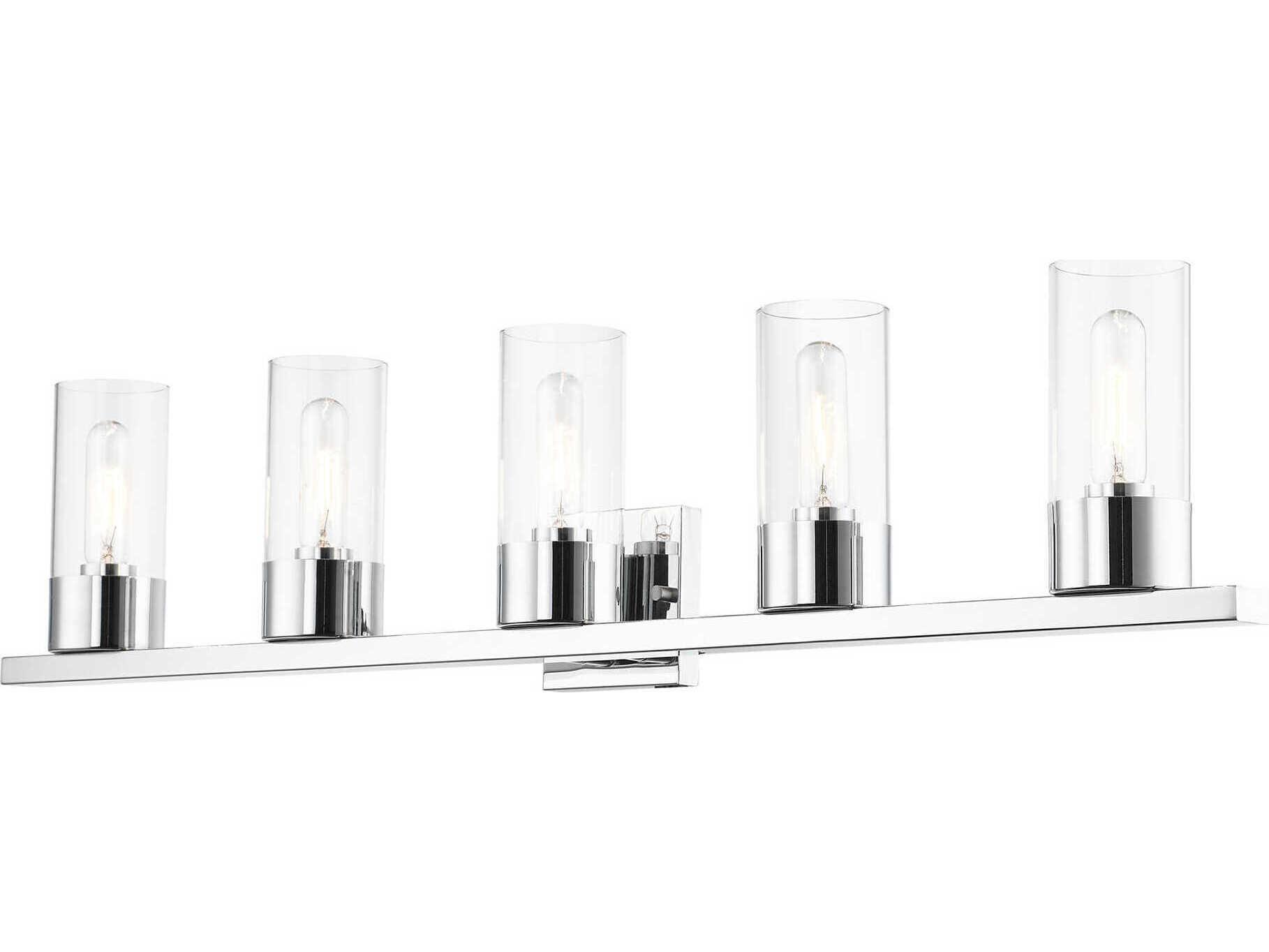 Livex Lighting Carson 5-Light Polished Chrome Glass Vanity Light