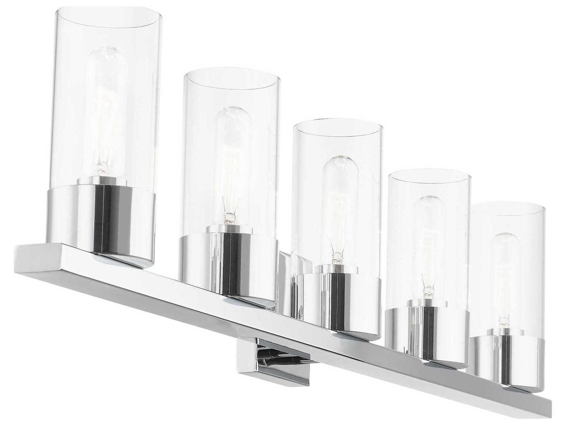 Livex Lighting Carson 5-Light Polished Chrome Glass Vanity Light