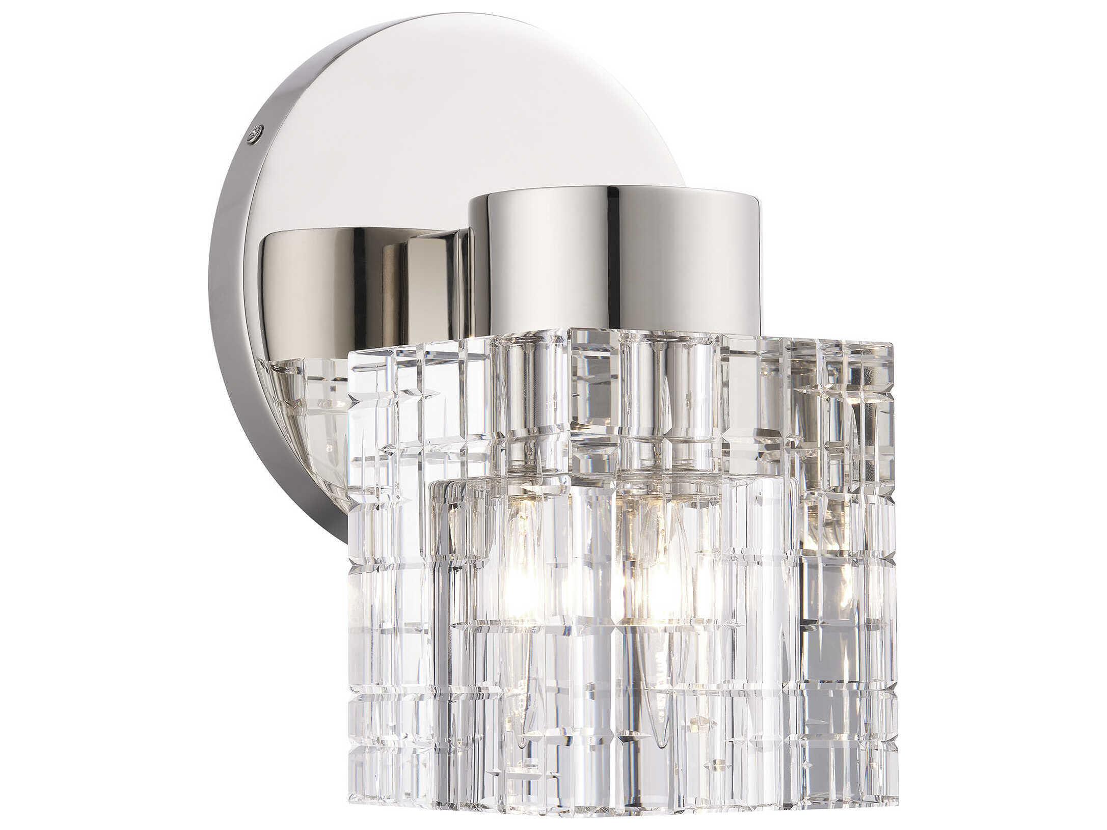 Livex Lighting Rotterdam 1-Light Polished Nickel Crystal Wall Sconce