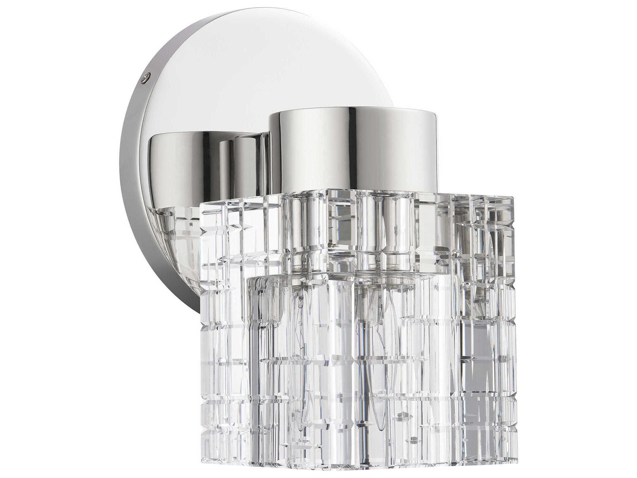 Livex Lighting Rotterdam 1-Light Polished Nickel Crystal Wall Sconce