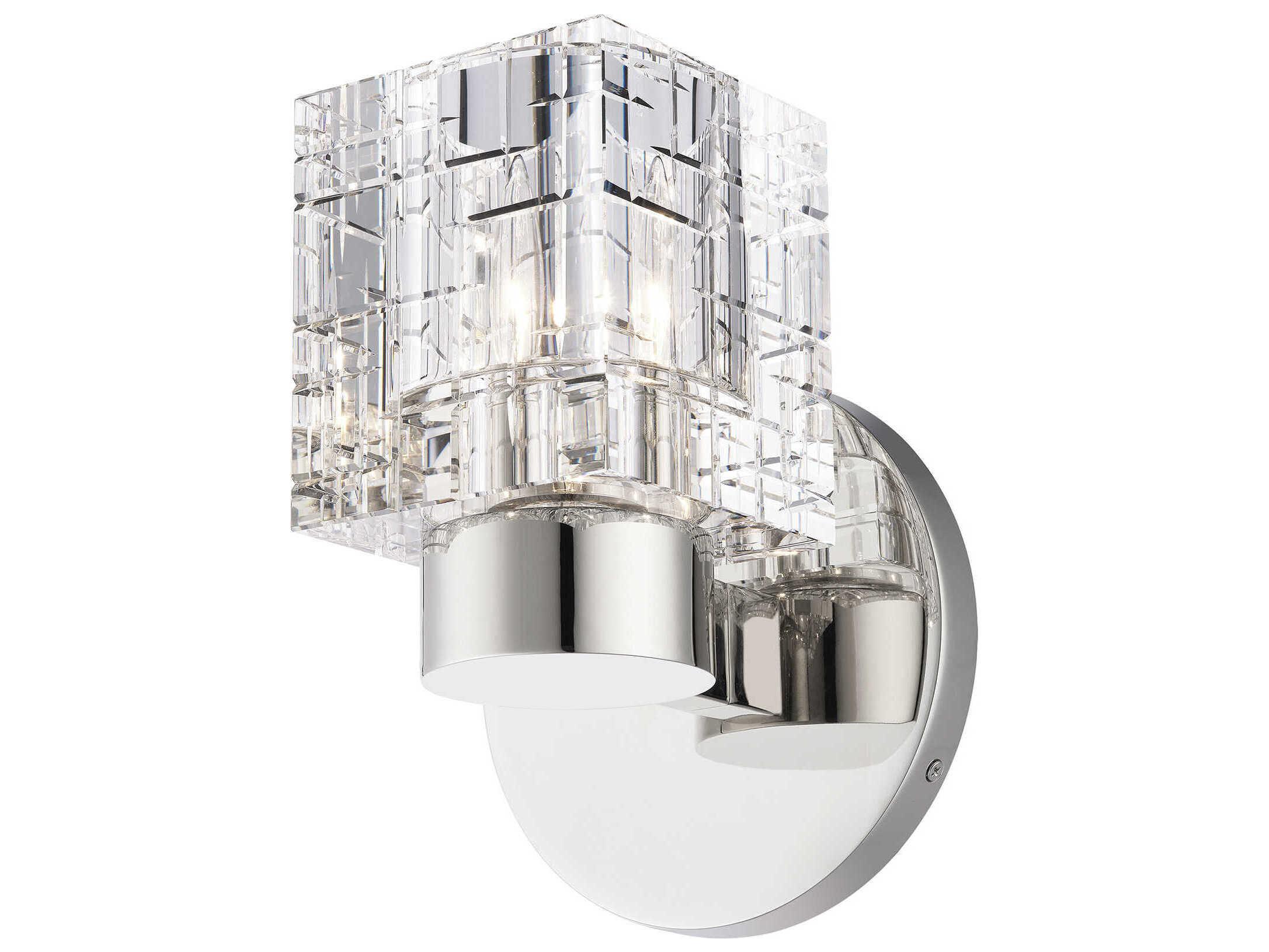 Livex Lighting Rotterdam 1-Light Polished Nickel Crystal Wall Sconce